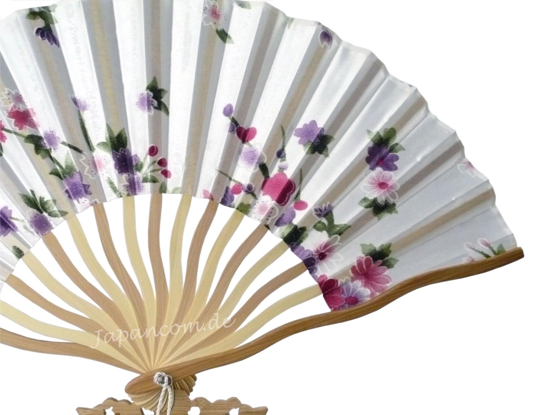 Gebogener Fächer Kirschblüten weiss 21cm