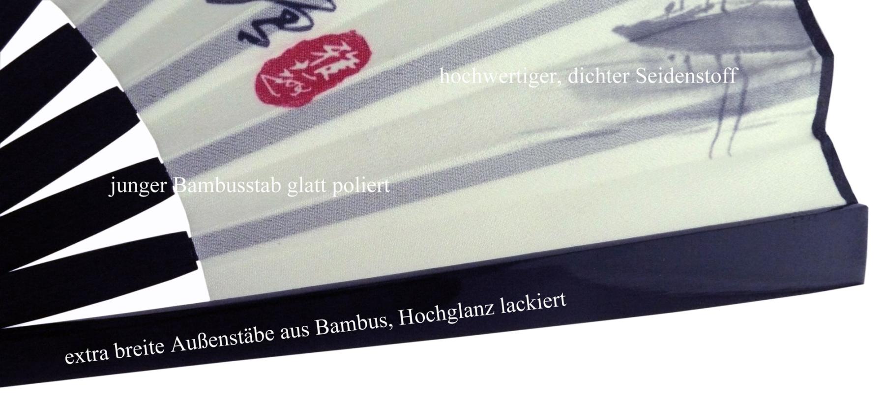 Fächer Malerischer Lotus Goldfisch Lack, weiss