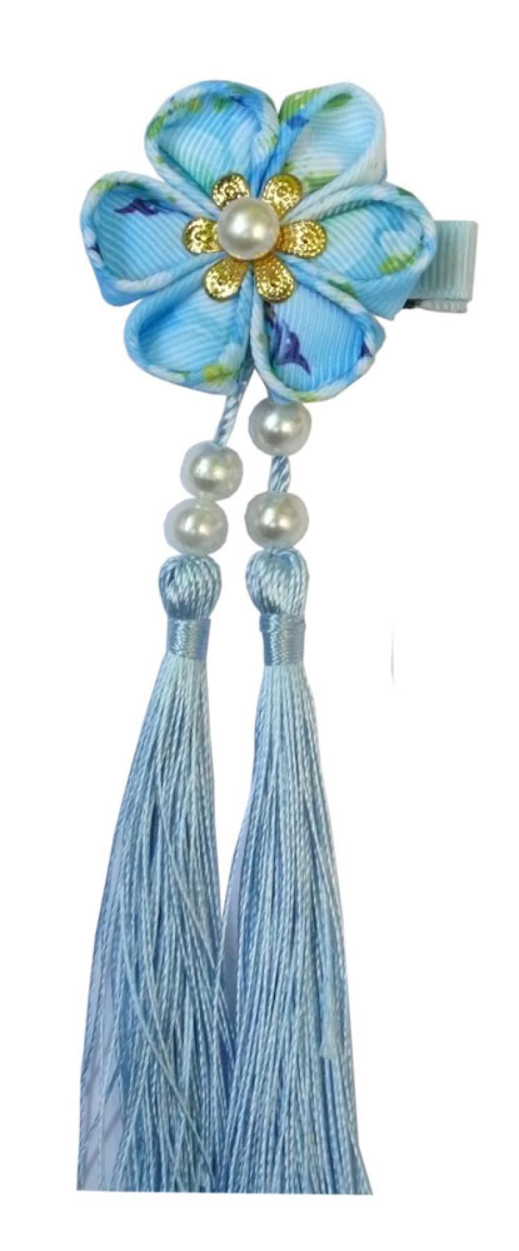 Haarklammer Kanzashi Blume 3-lagig