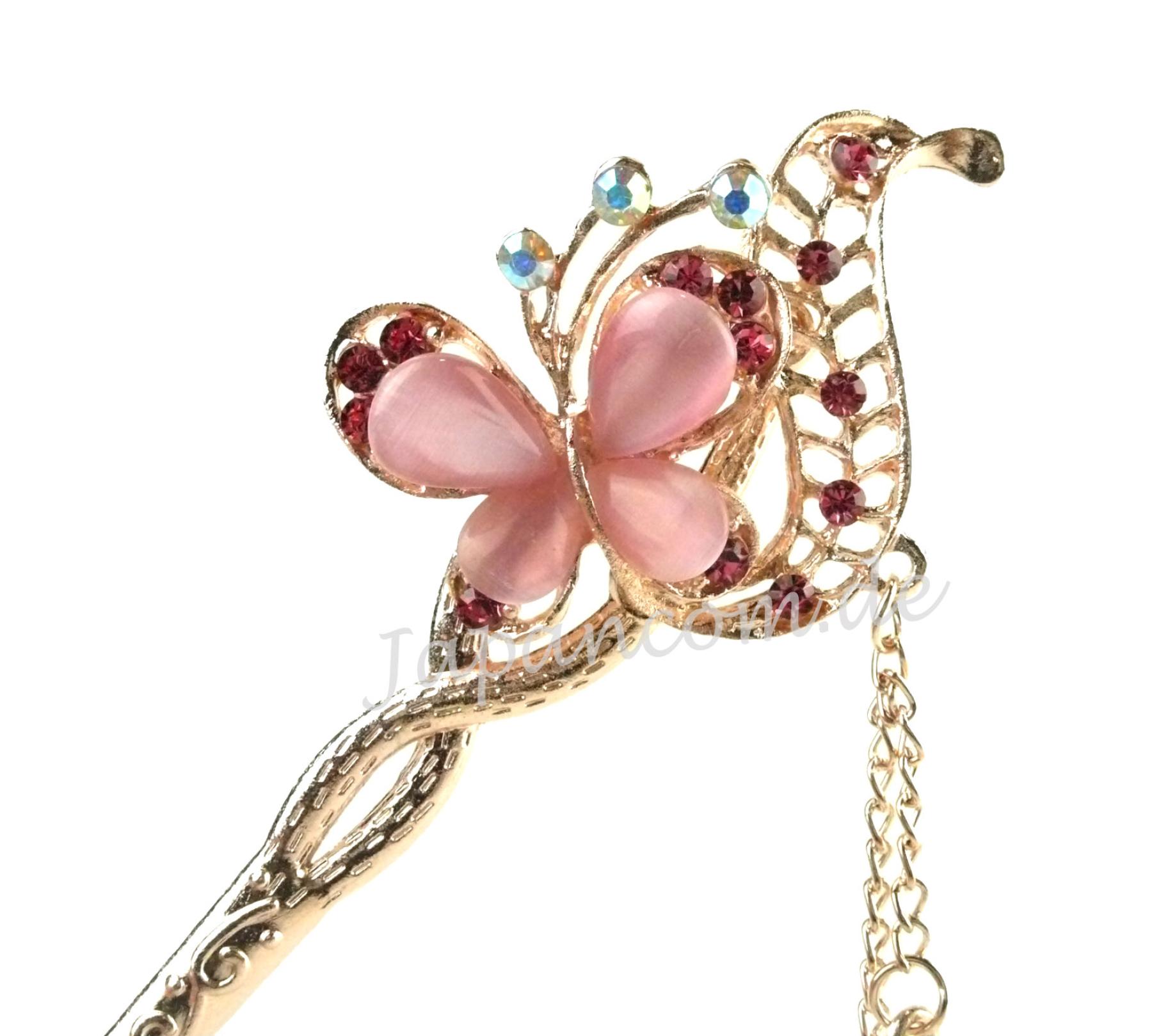 Haarnadel Schmetterling pink
