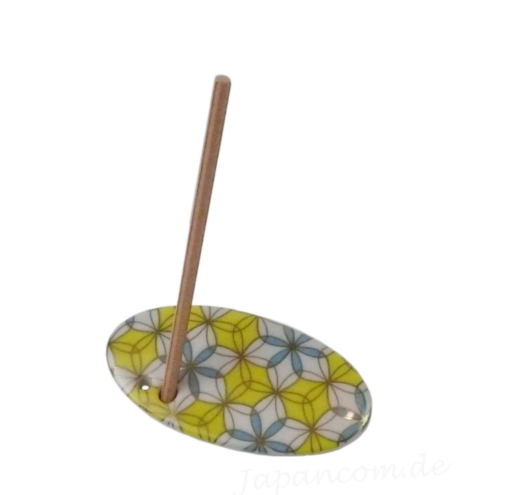 Japanischer Räucherstäbchenhalter Leinenblüte, oval