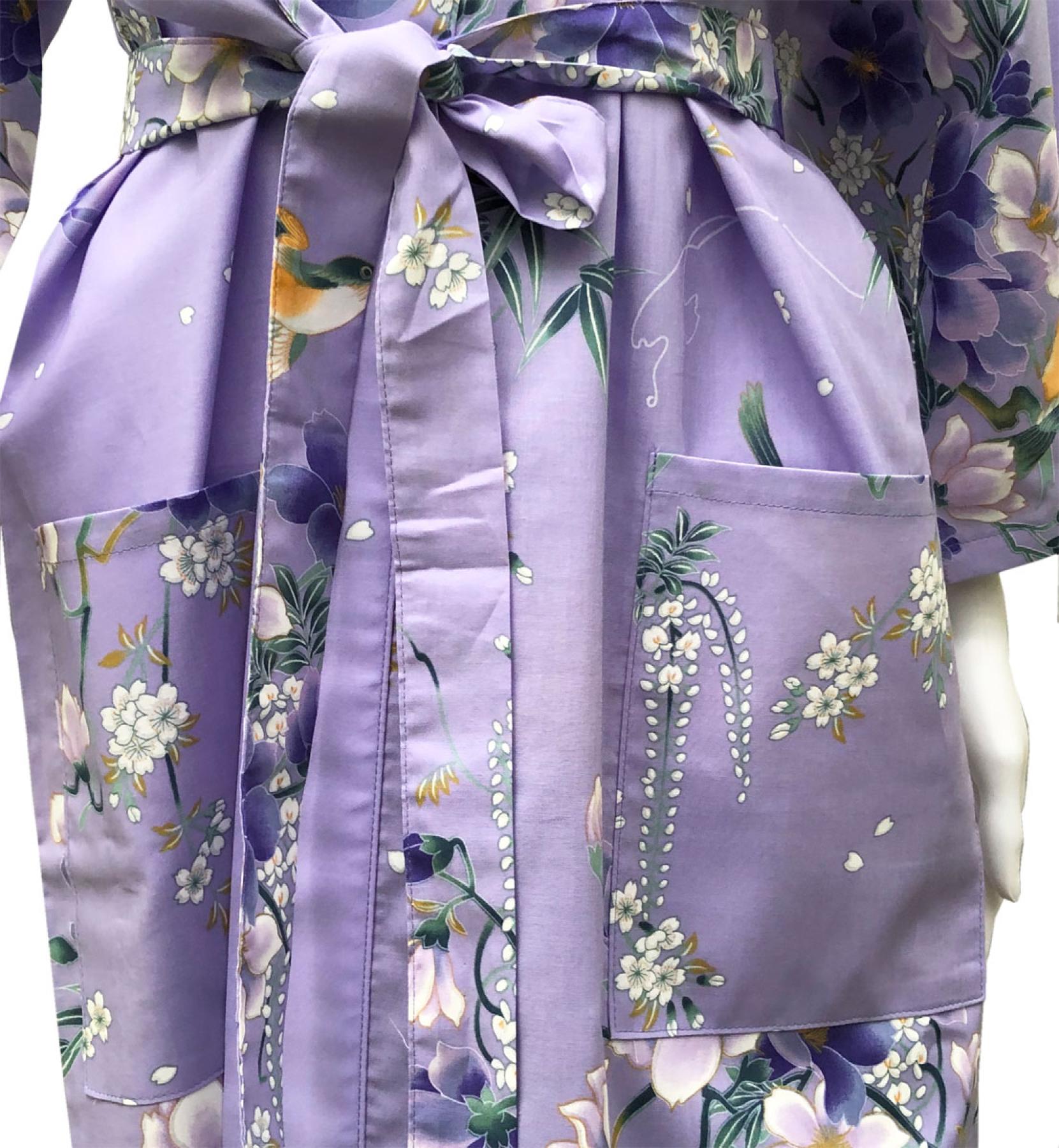Happi Kimono Hana lila kurz