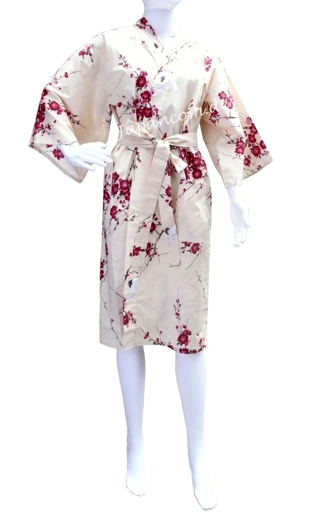 Happi Kimono Cherry Blossom beige kurz