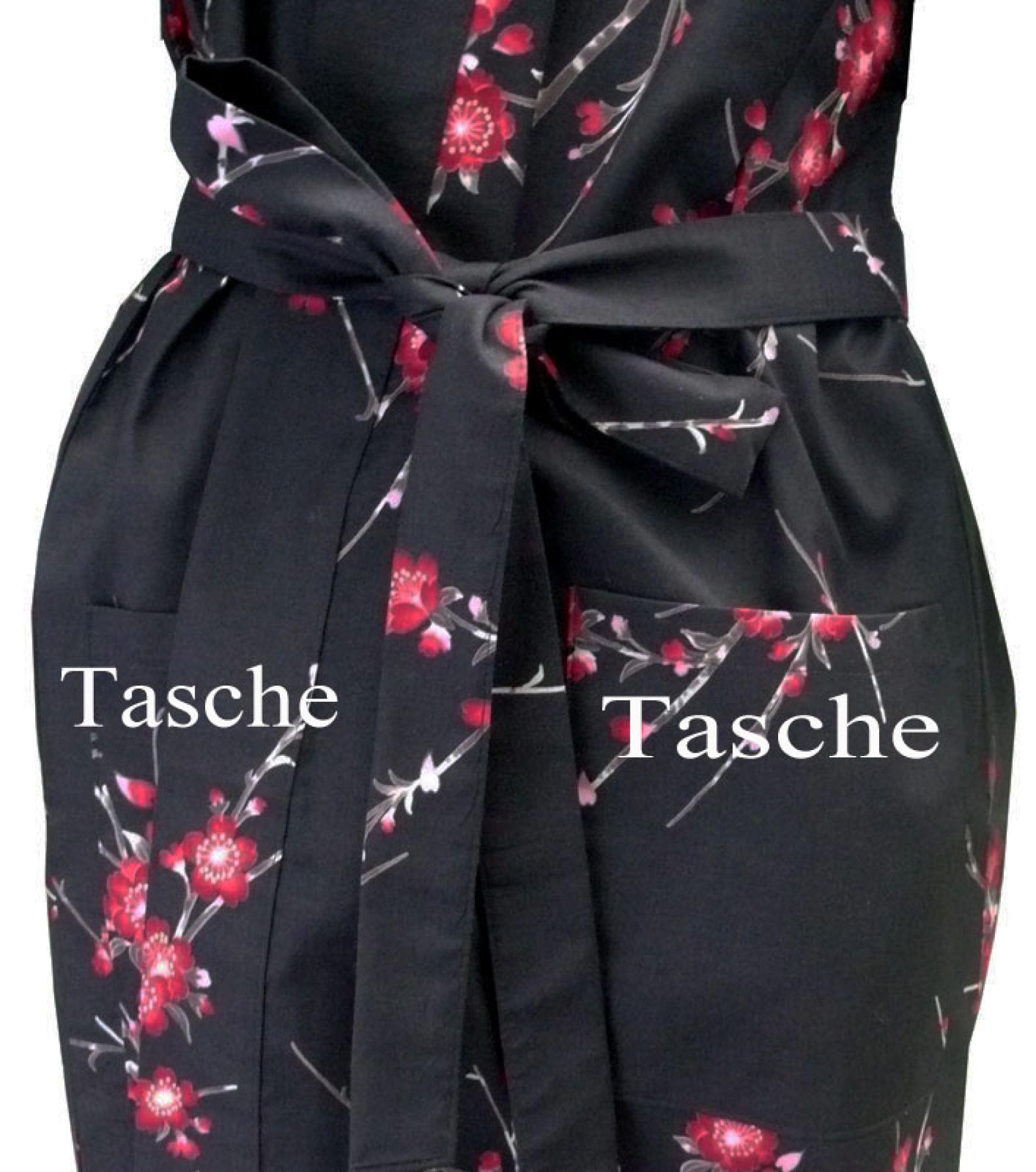 Happi Kimono Cherry Blossom schwarz kurz