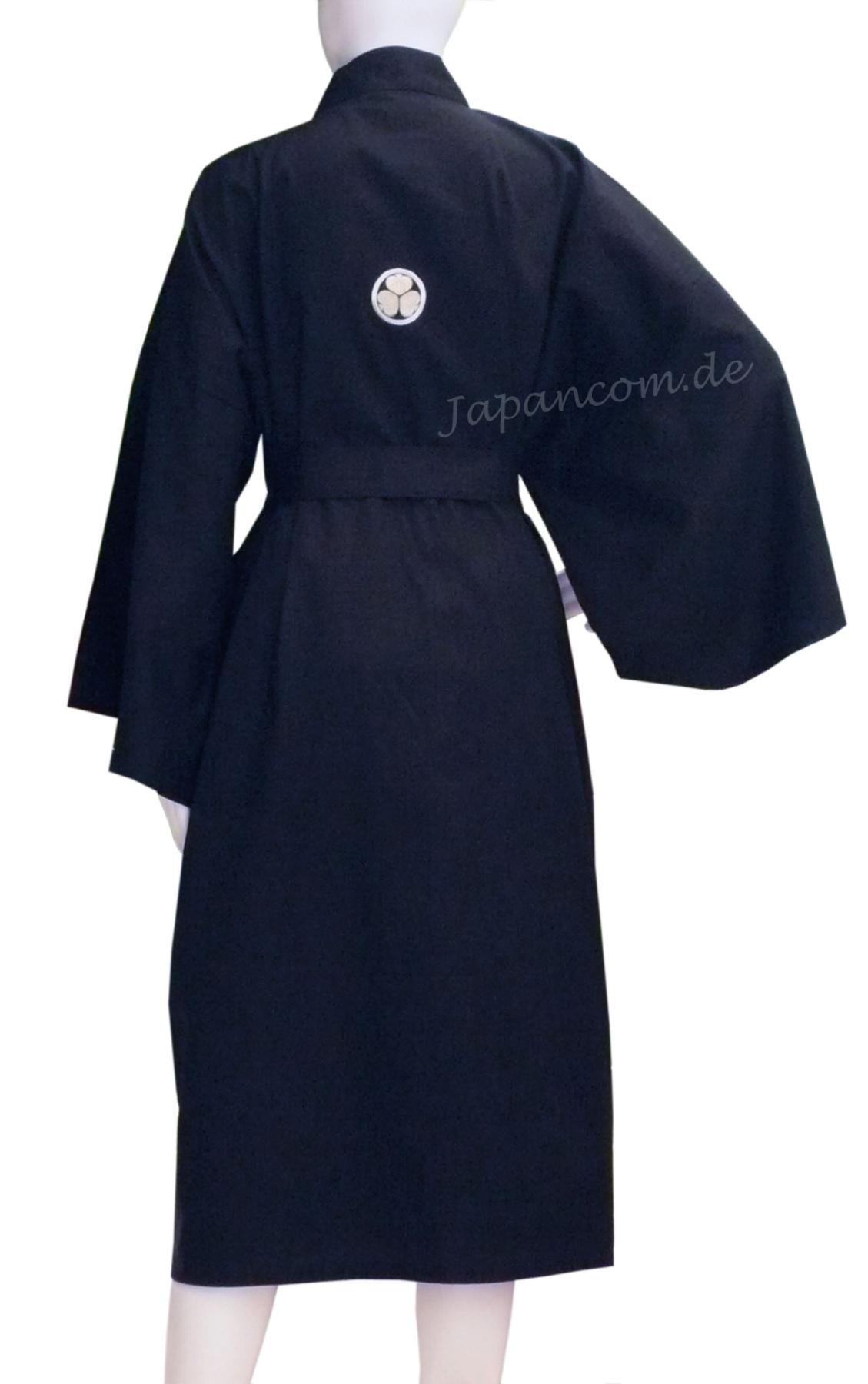 Happi Kimono Mon XL schwarz gestickt kurz