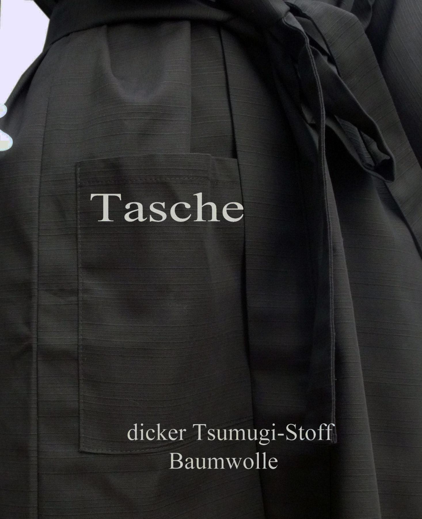 Happi Kimono Mon XL schwarz gestickt kurz