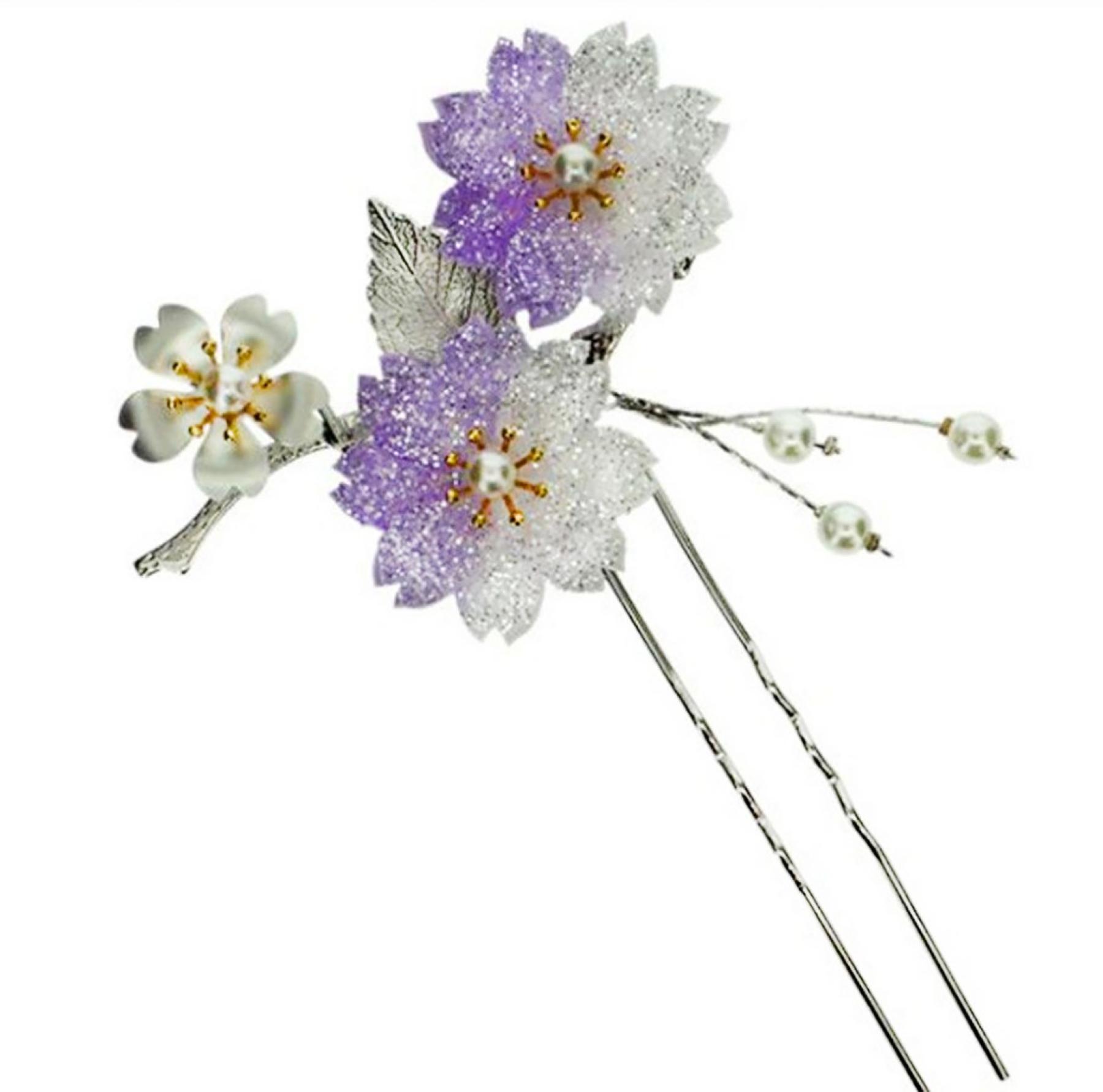 Haarnadel Sakura lila U-Form