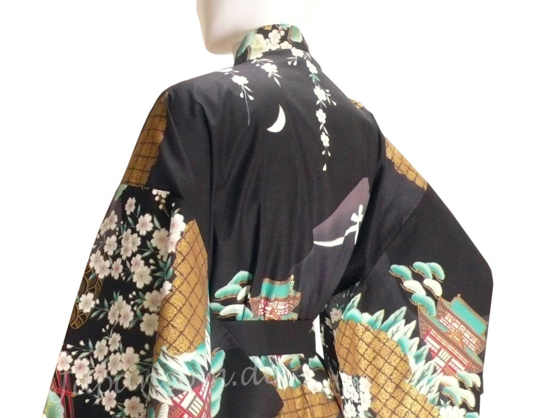Damen Kimono Daimonji schwarz