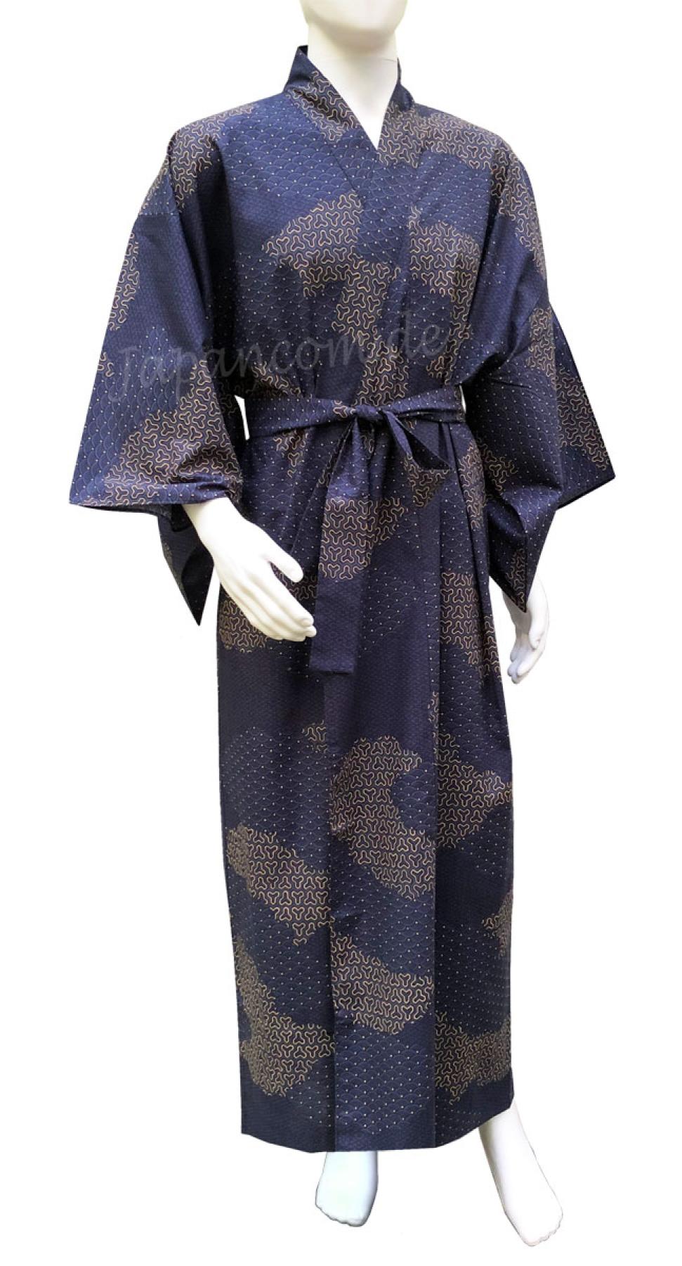 Herren Yukata Kimono Kumo dunkelblau