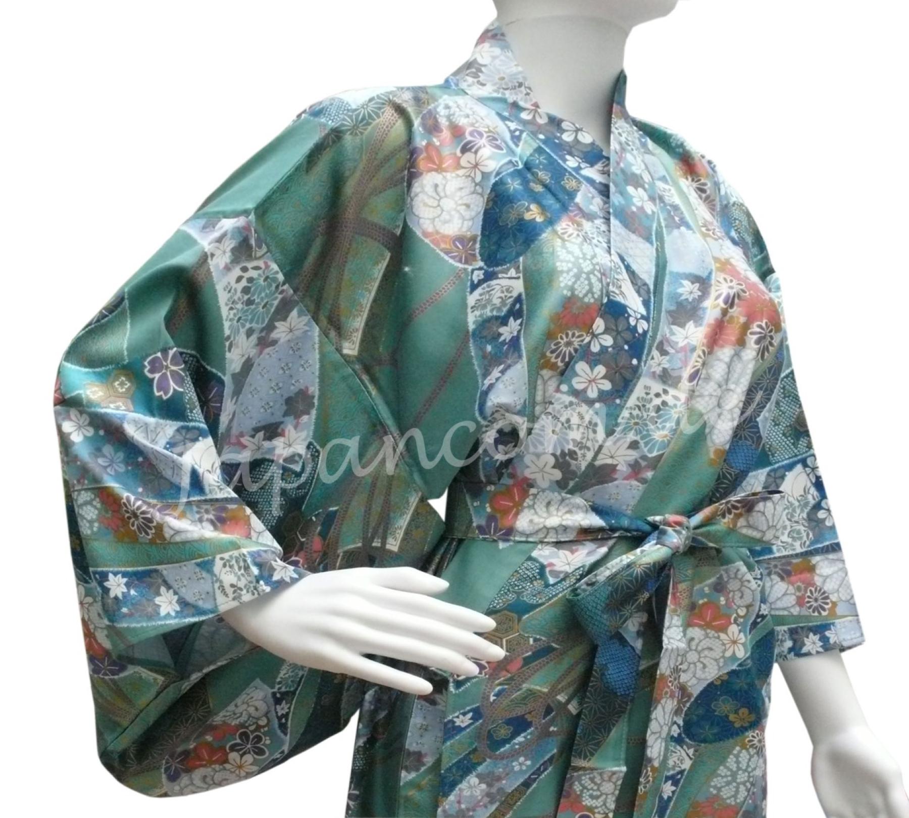 Damen Kimono Ribbon (Schleifenband) grün