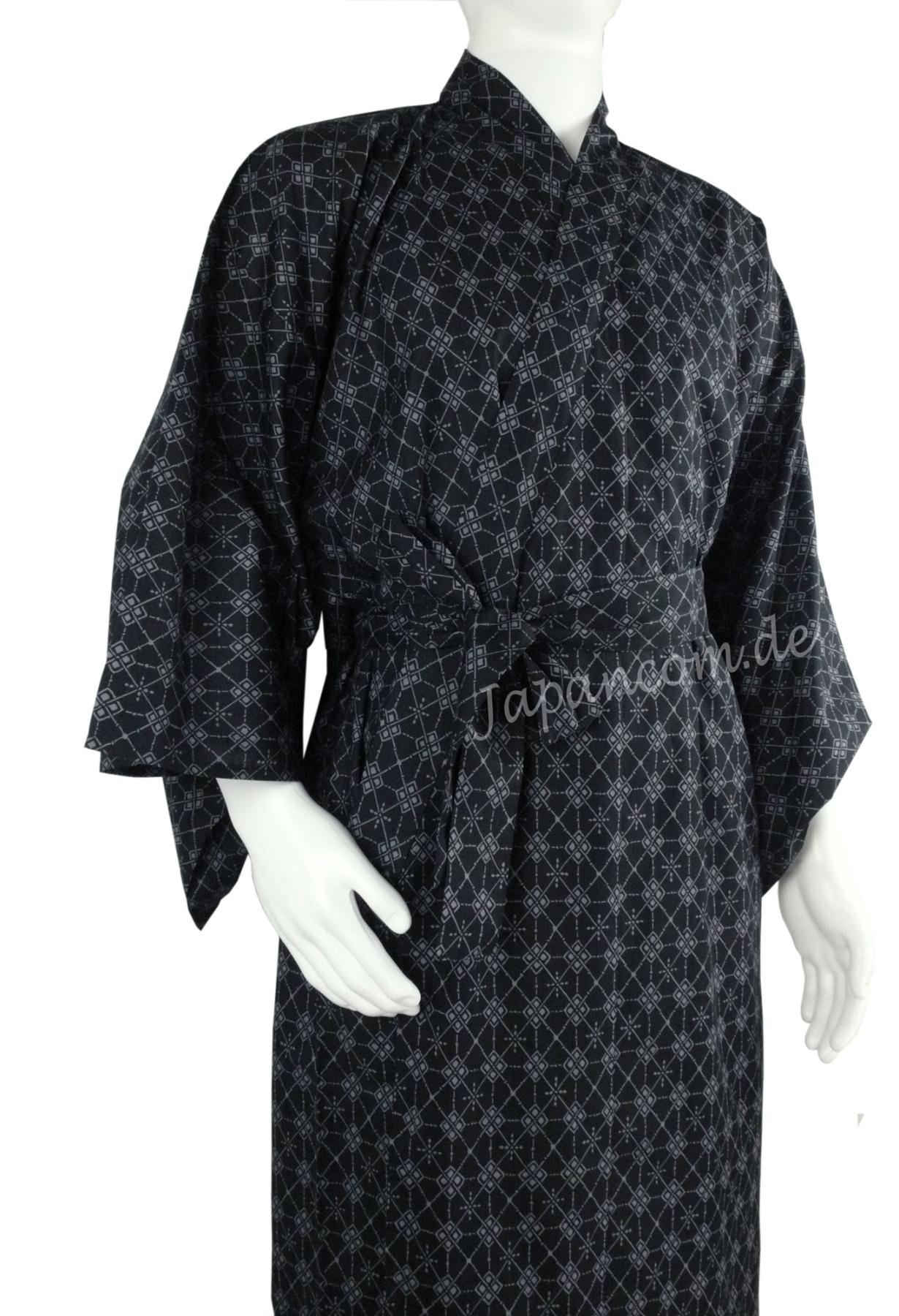 Yukata Rautenmuster schwarz, Gr. L