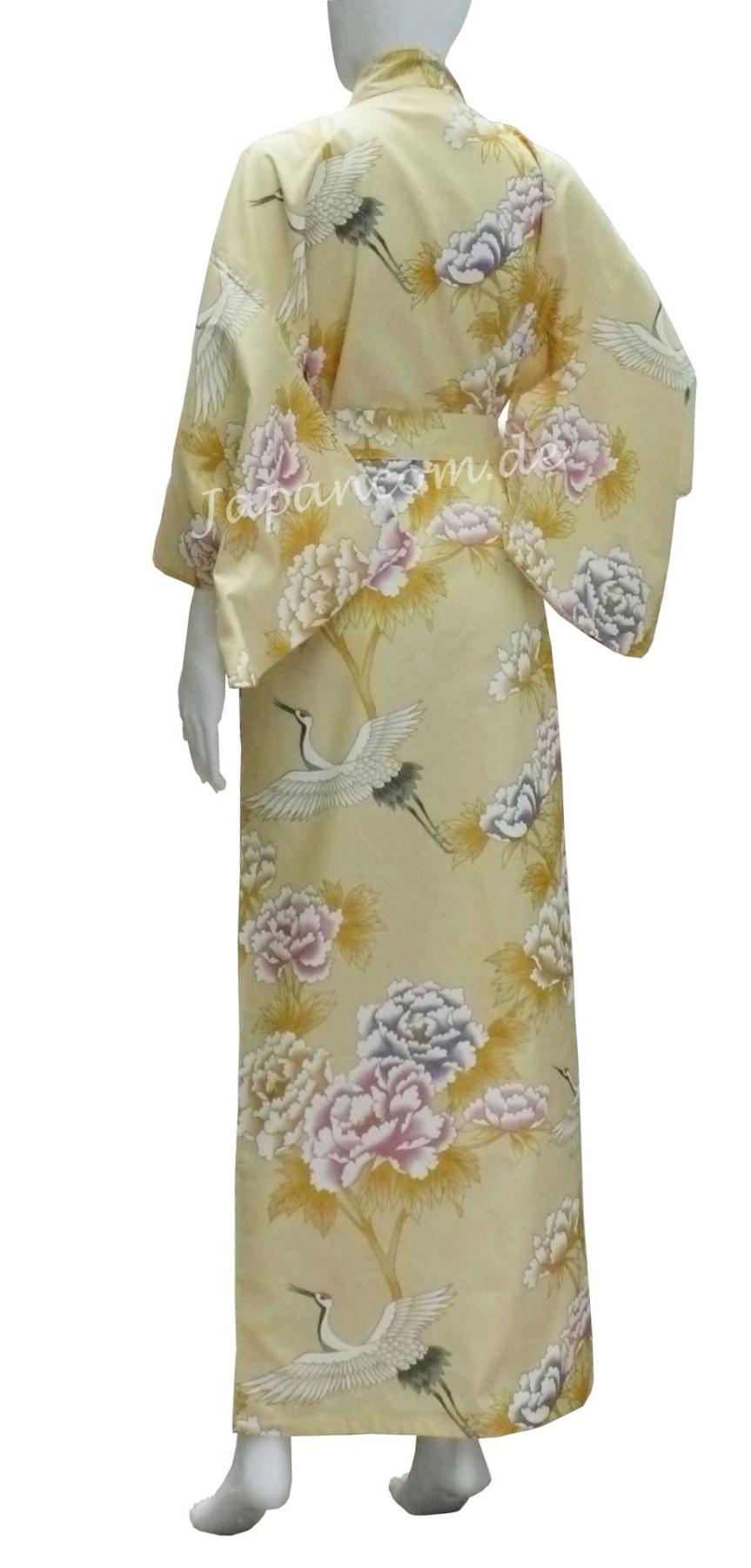 Kimono Yukata Royal Cranes gelb
