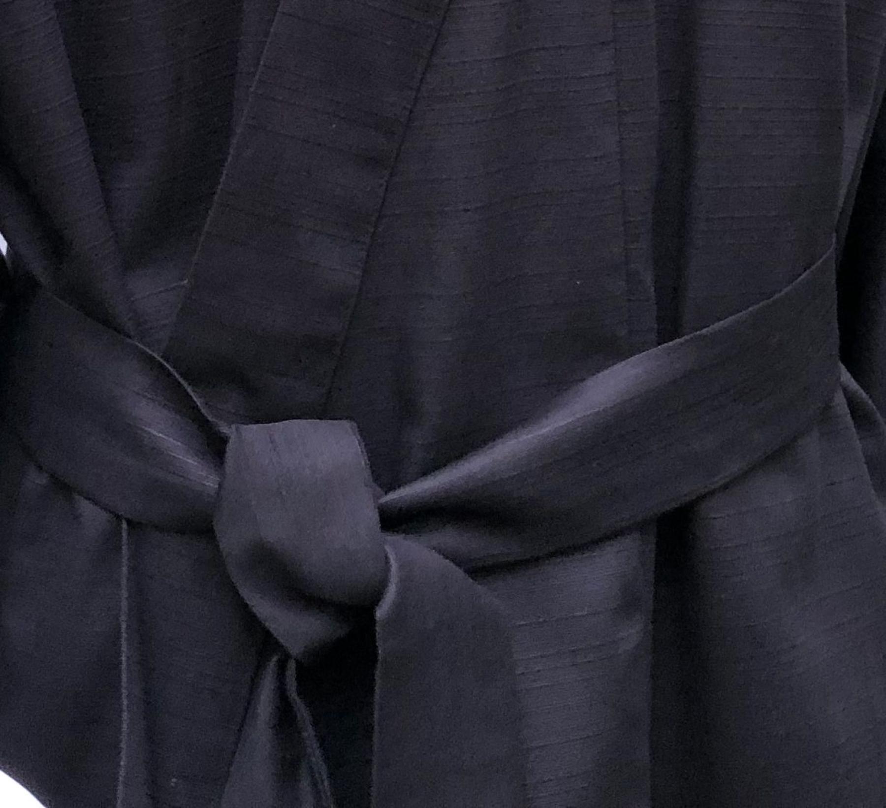 Herren Kimono Drachen Tsumugi schwarz