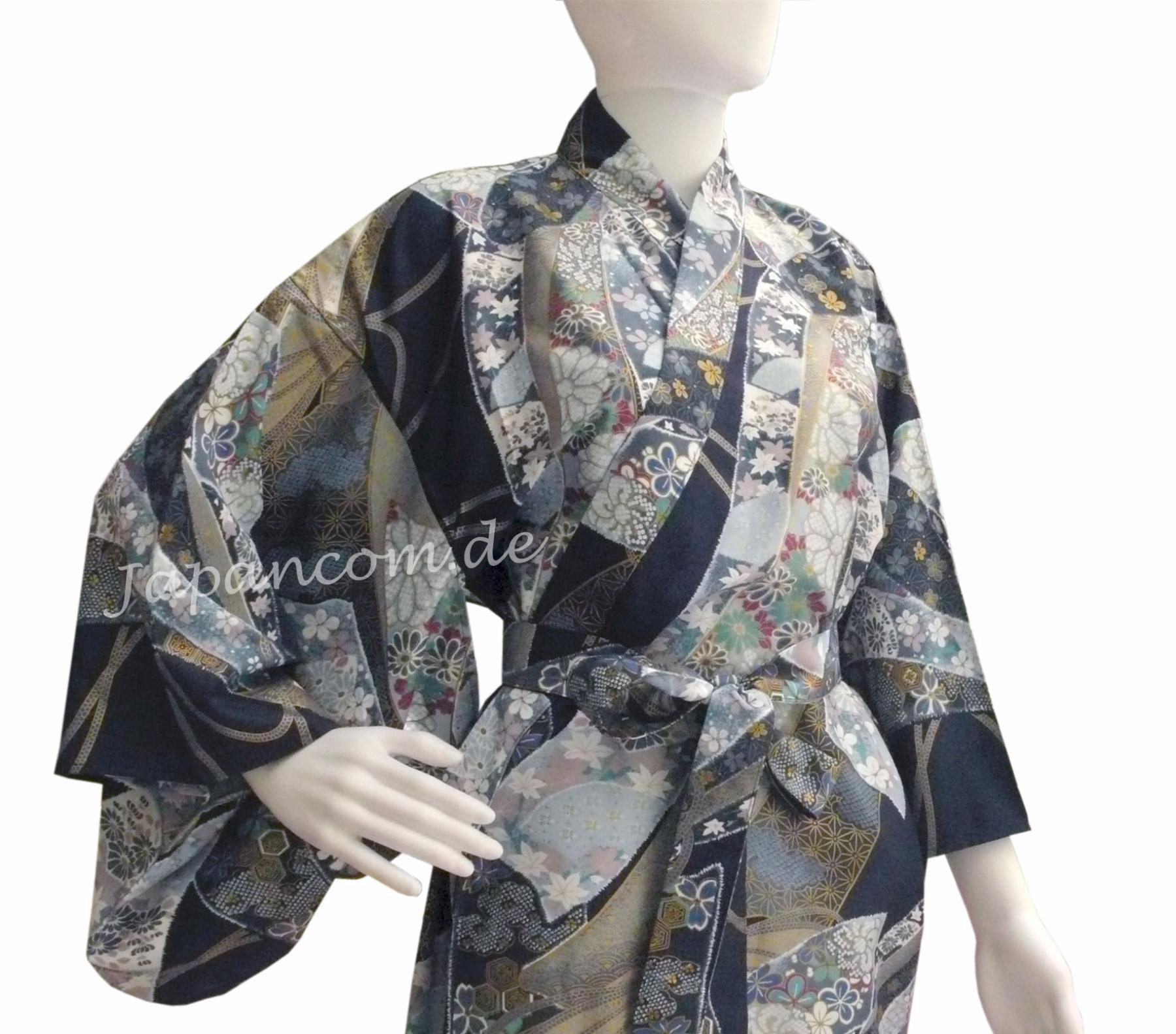 Damen Kimono Ribbon (Schleifenband) dunkelblau