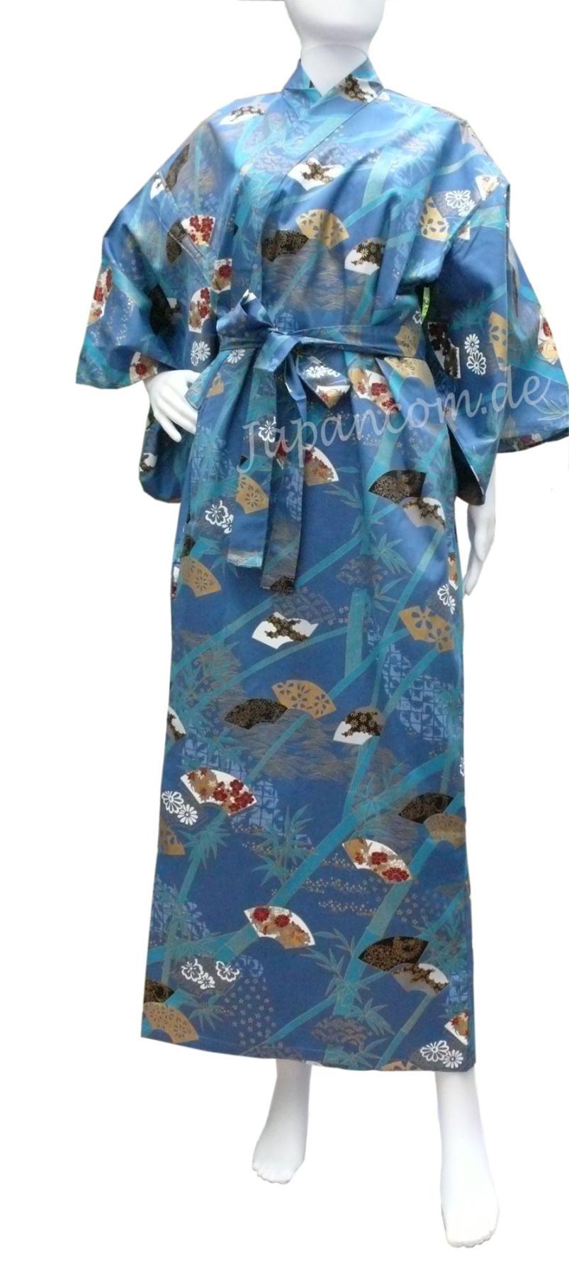 Damen Kimono Sensu Take (Fächer Bambus) türkis