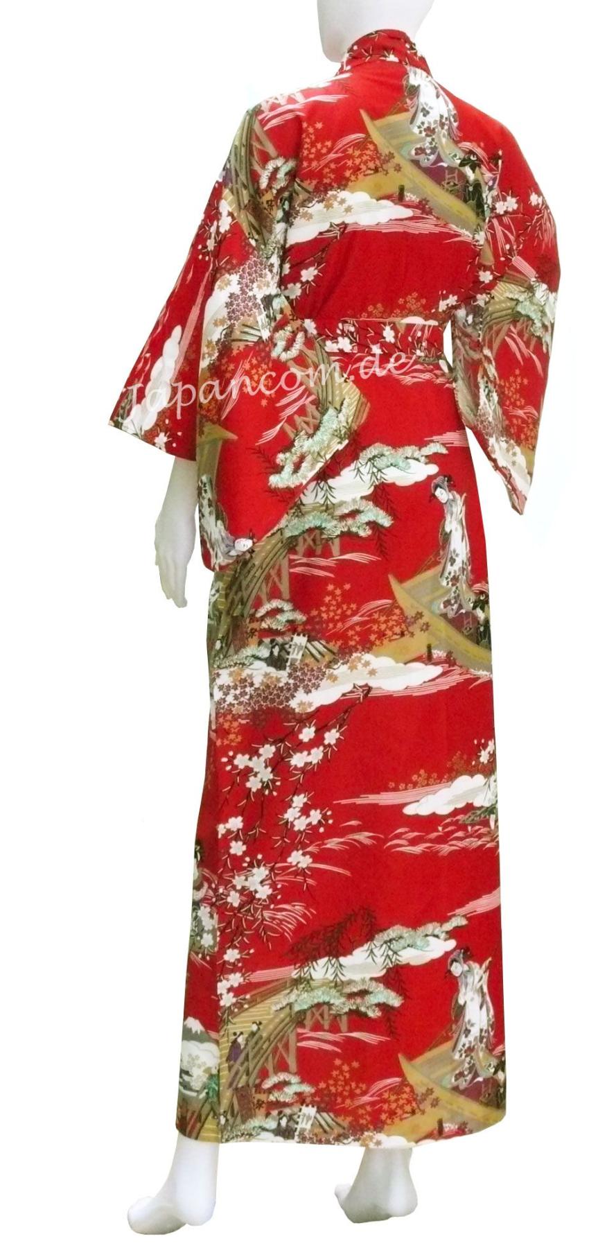 Damen Kimono Ukiyoe rot