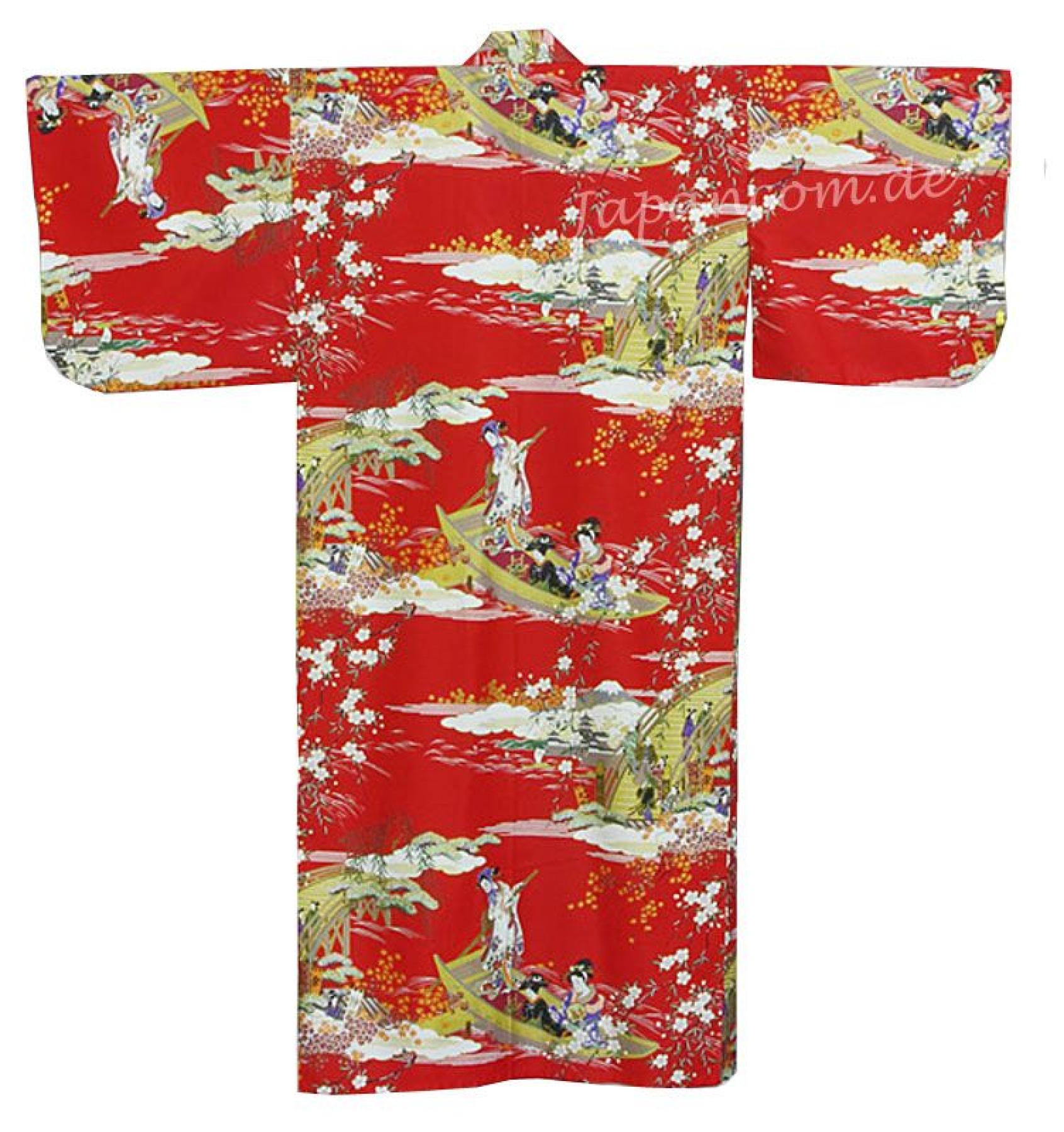 Damen Kimono Ukiyoe rot