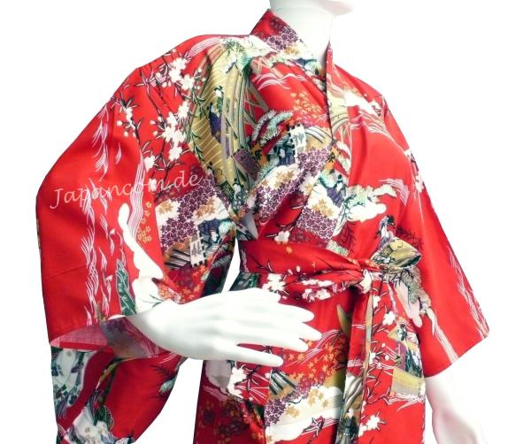 Damen Kimono Ukiyoe rot