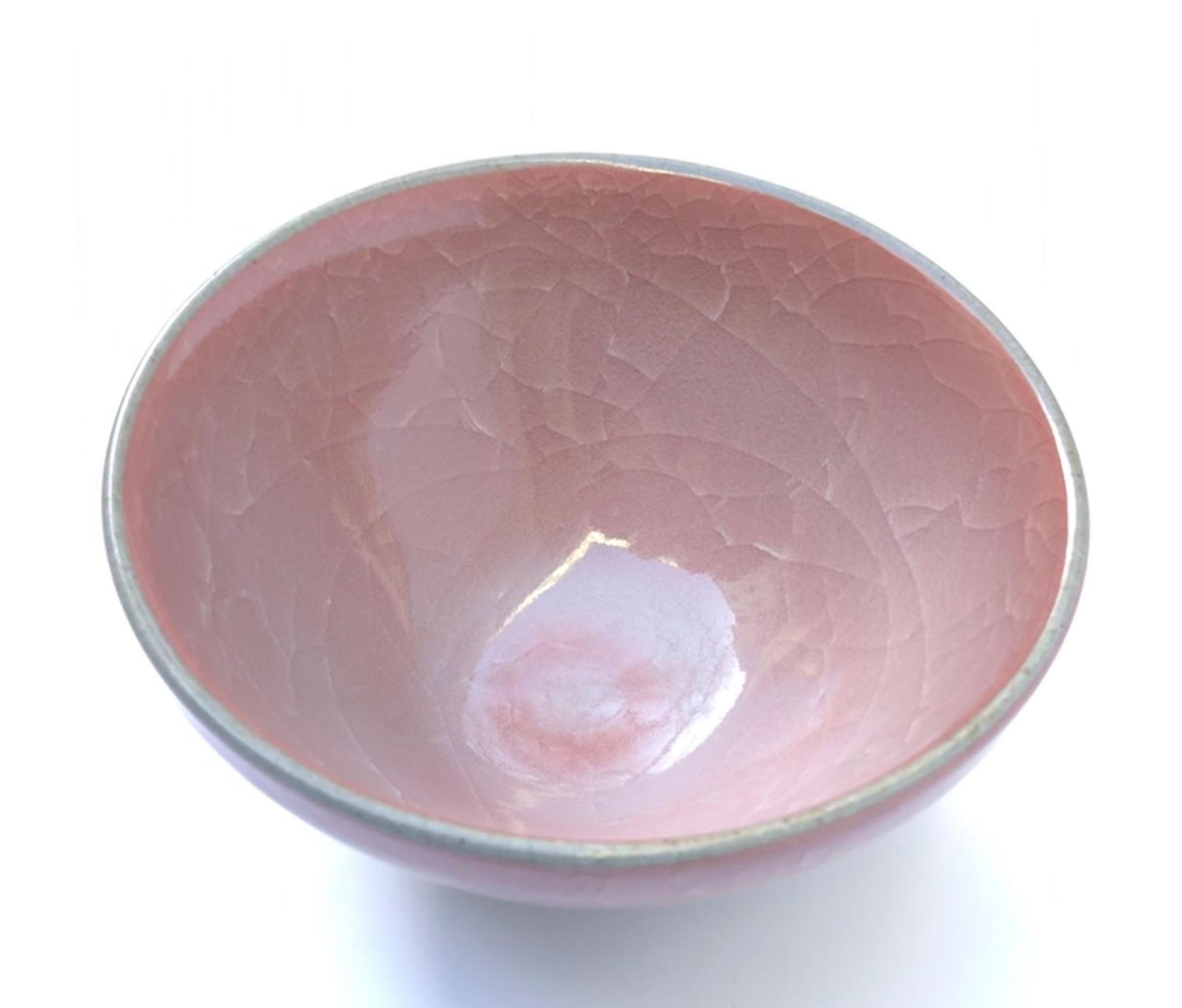 Matcha Schale Craquele pink-weiss