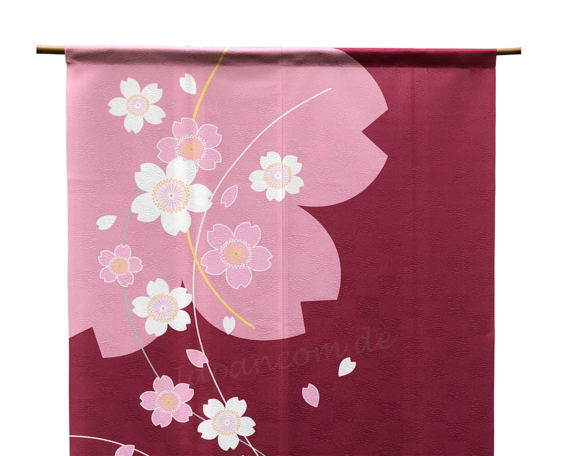 Noren Kyo Sakura Kirschblüten rot