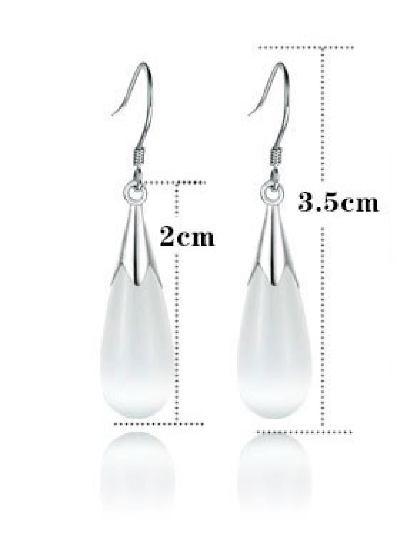 Silber Ohrringe Cat Eye weiss