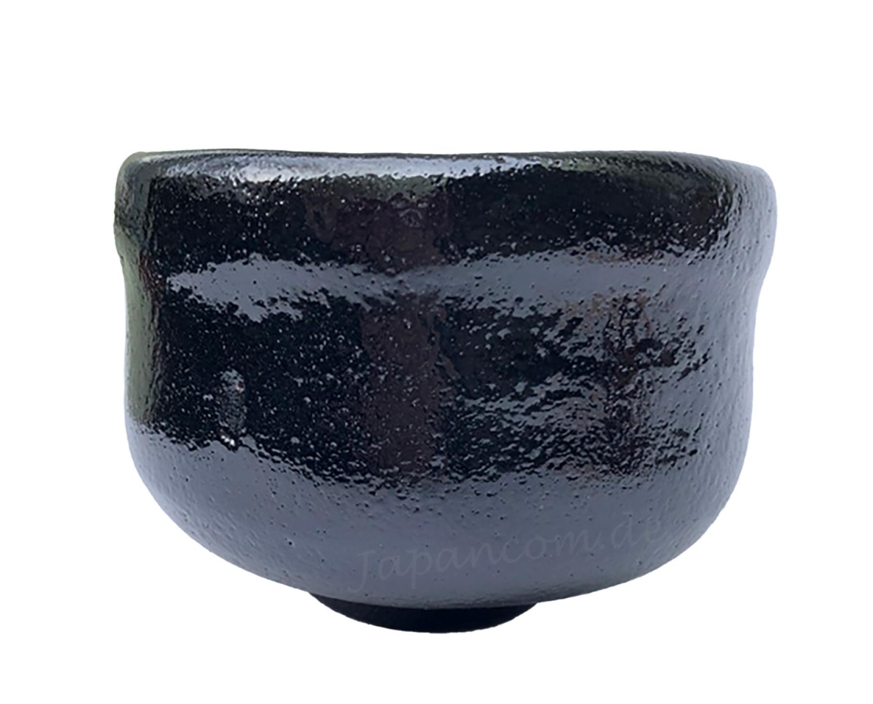 Matchaschale Kuro Raku schwarz im Holzkasten ø11,5 H8,7cm