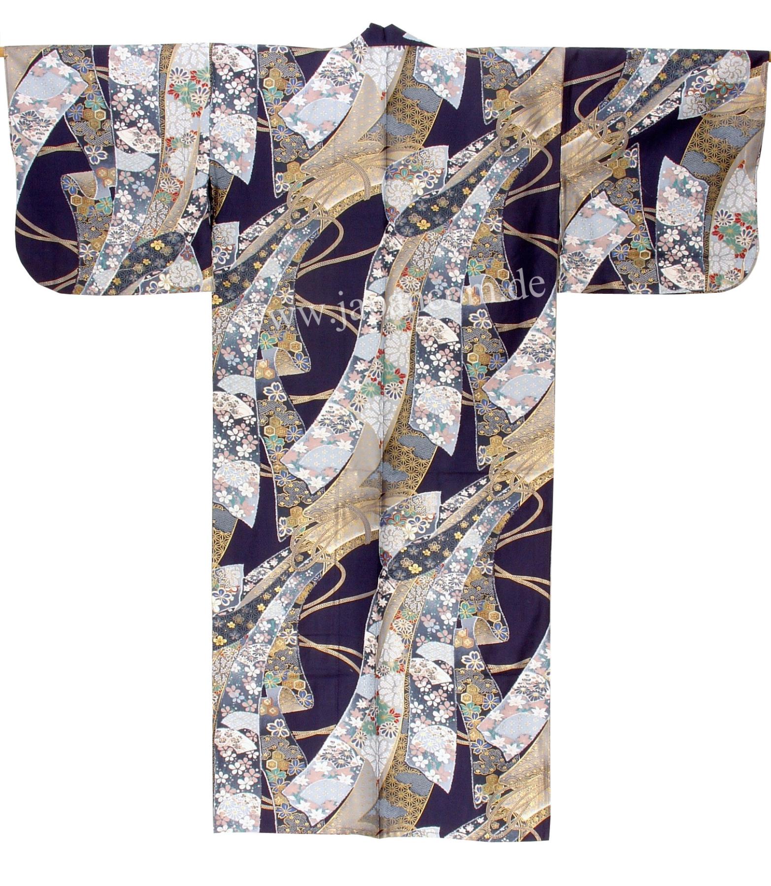 Damen Kimono Ribbon (Schleifenband) dunkelblau