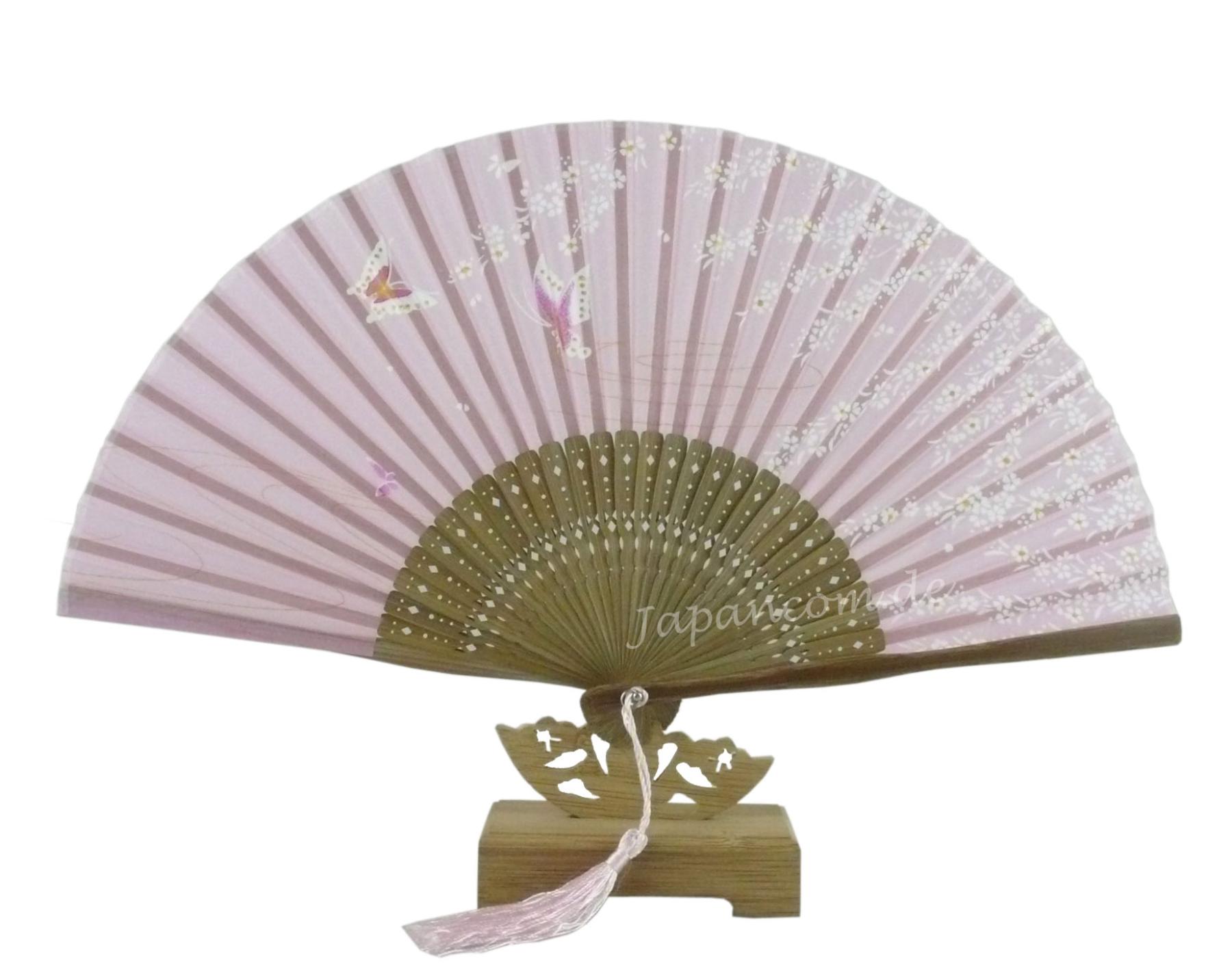 Fächer Schmetterlinge unter Kirschblüten pink Seide
