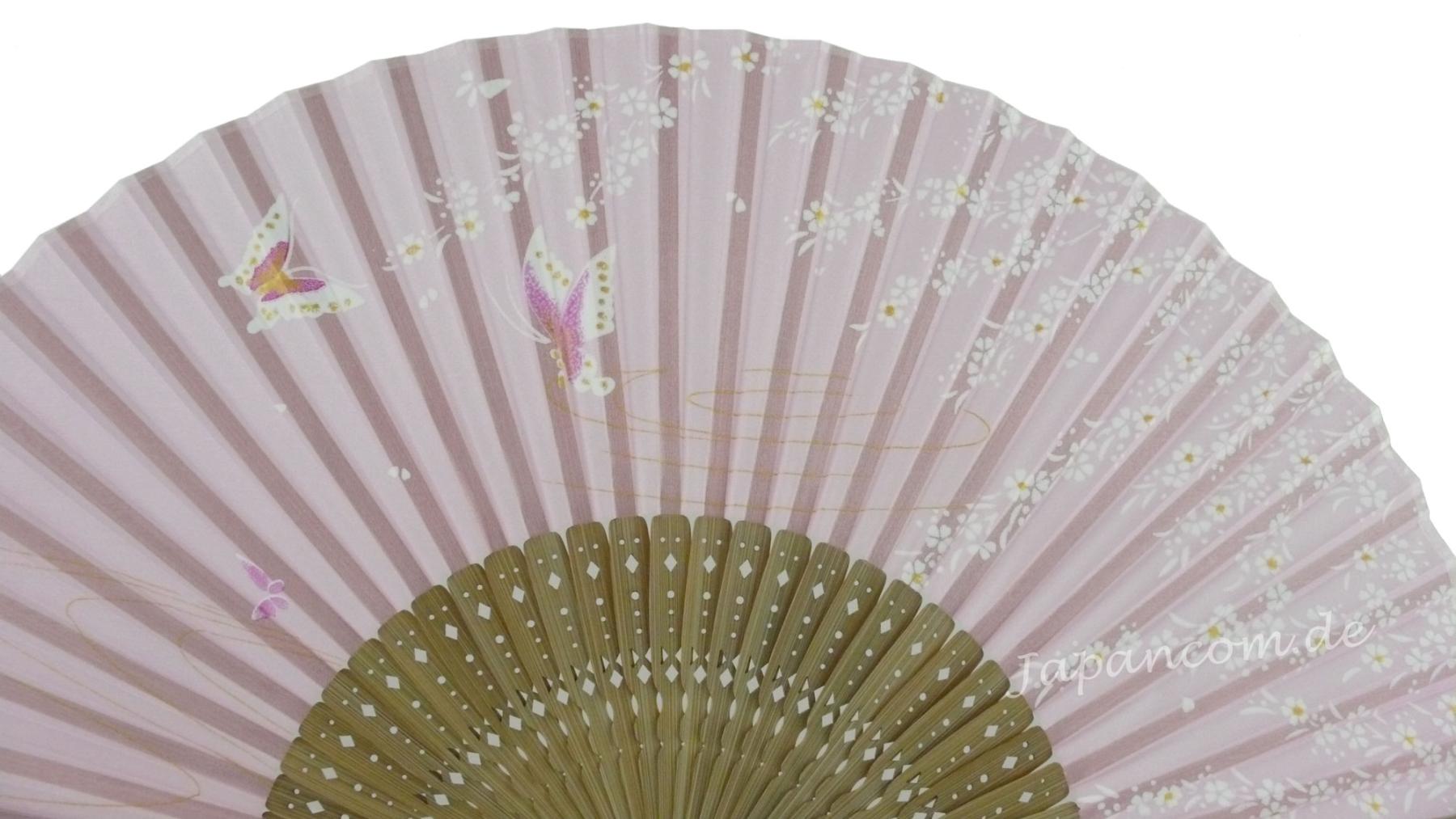 Fächer Schmetterlinge unter Kirschblüten pink Seide