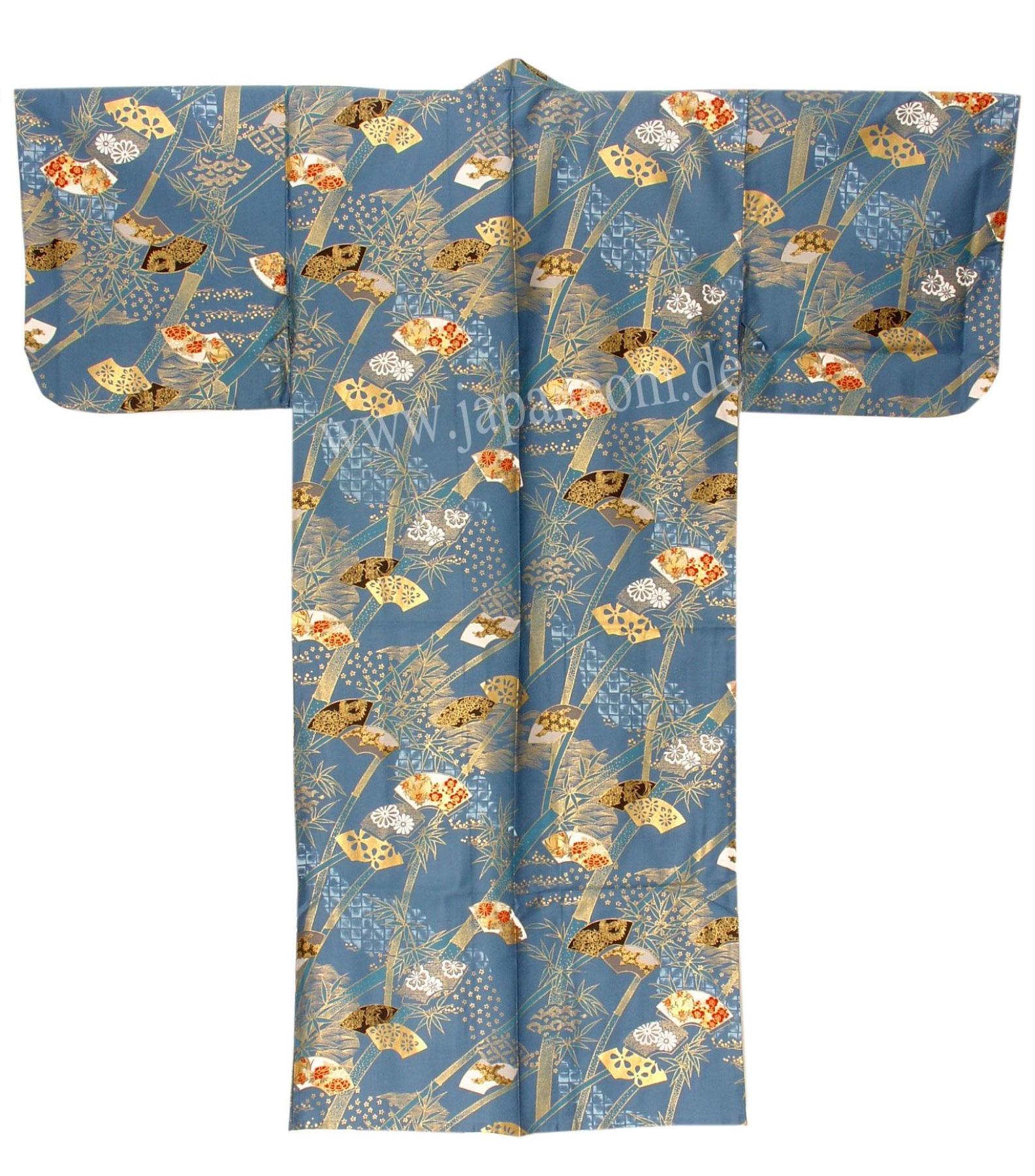 Damen Kimono Sensu Take (Fächer Bambus) türkis