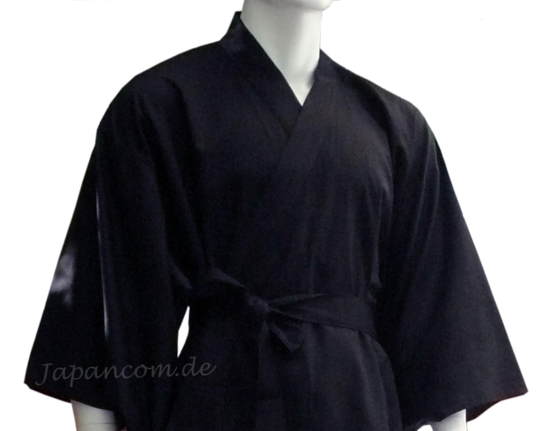 Kimono Shin Tsumugi schwarz