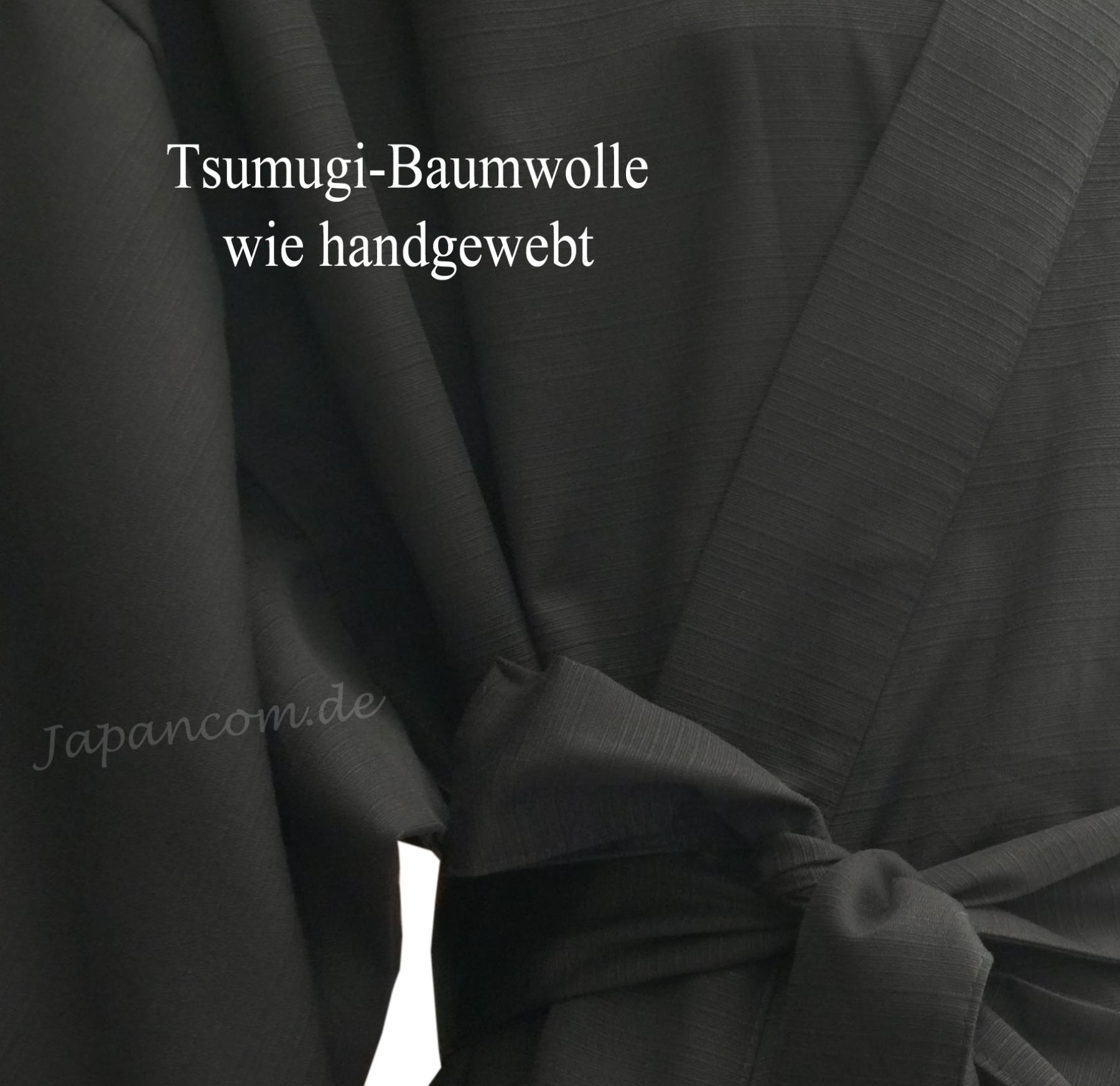 Kimono Shin Tsumugi schwarz