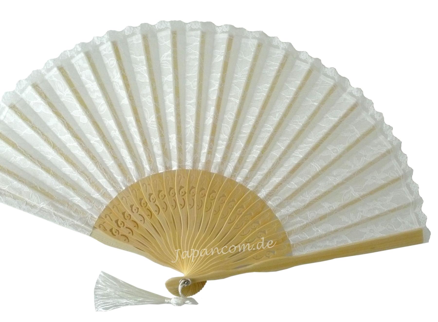 Brautfächer Hochzeitsfächer Spitze weiss