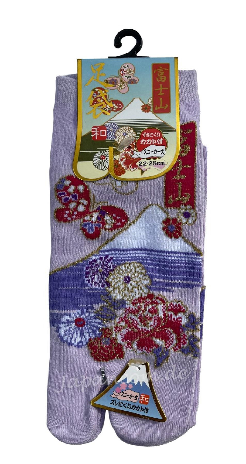 Detailansicht der Blumen über und am Fuße des Fuji