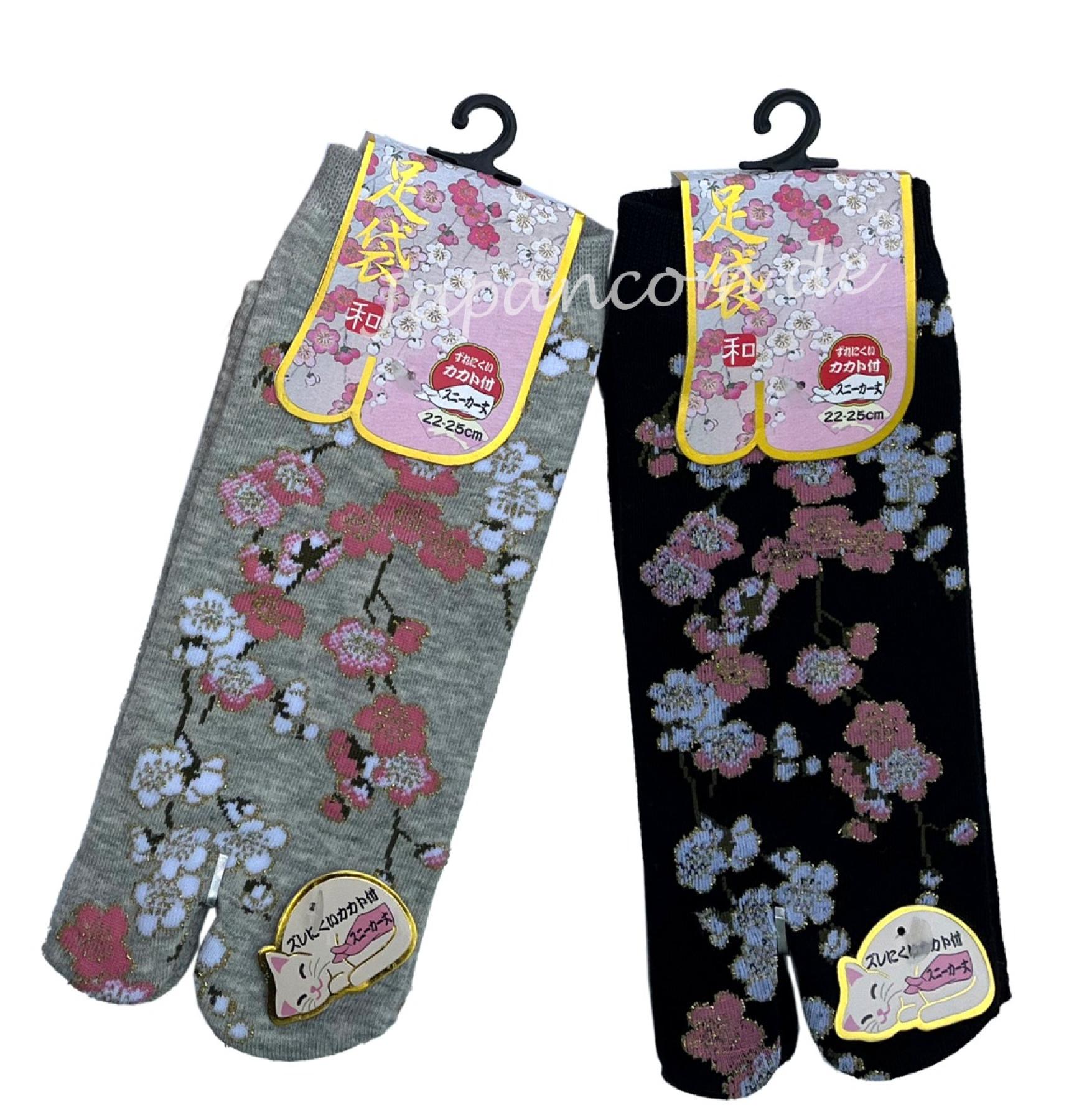 Japanische Zehensocken mit Kirschblüten Design