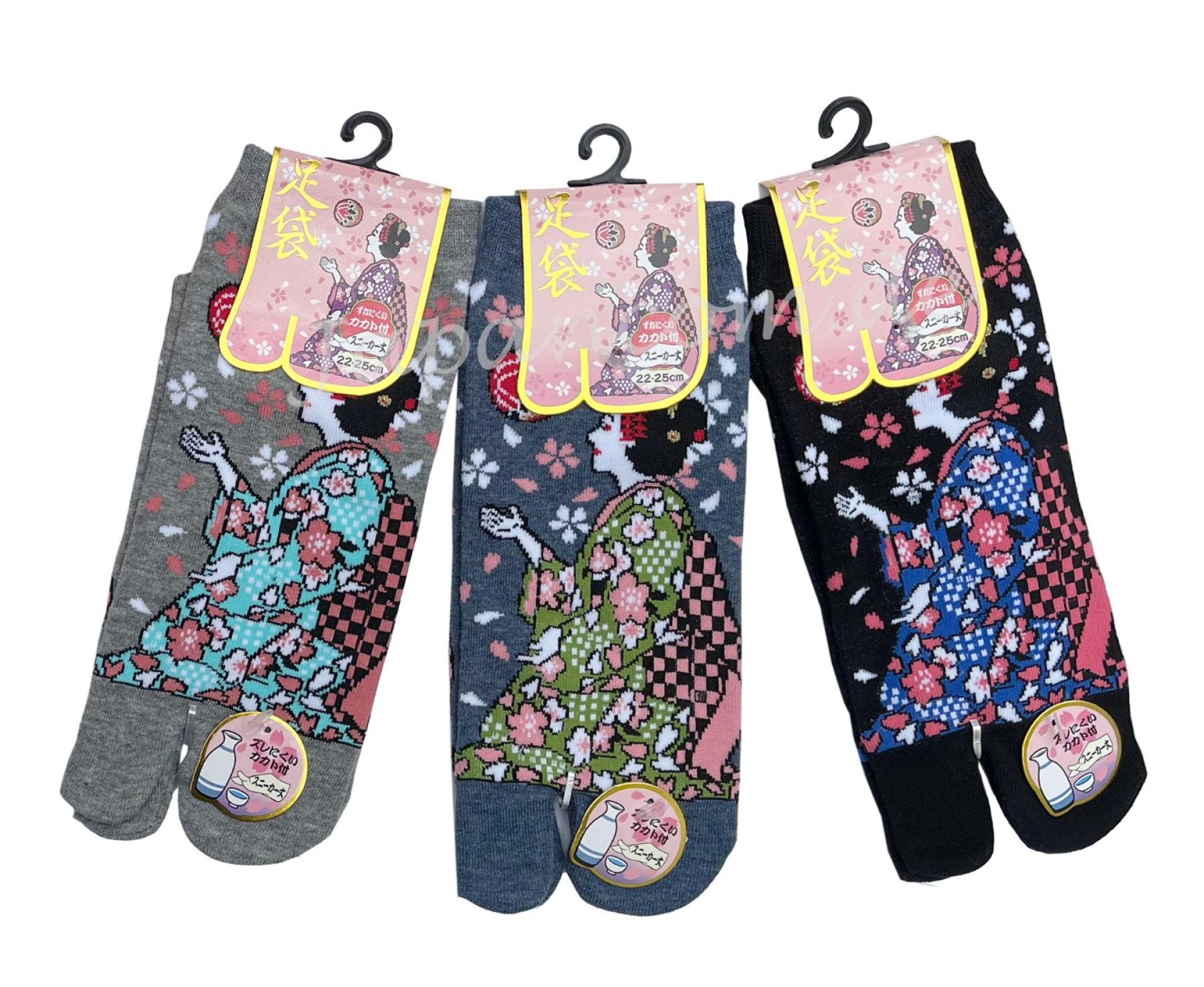Japan Tabi Sneaker Socken Maiko Geisha Sakura Gr. 34 - 40 Baumwolle