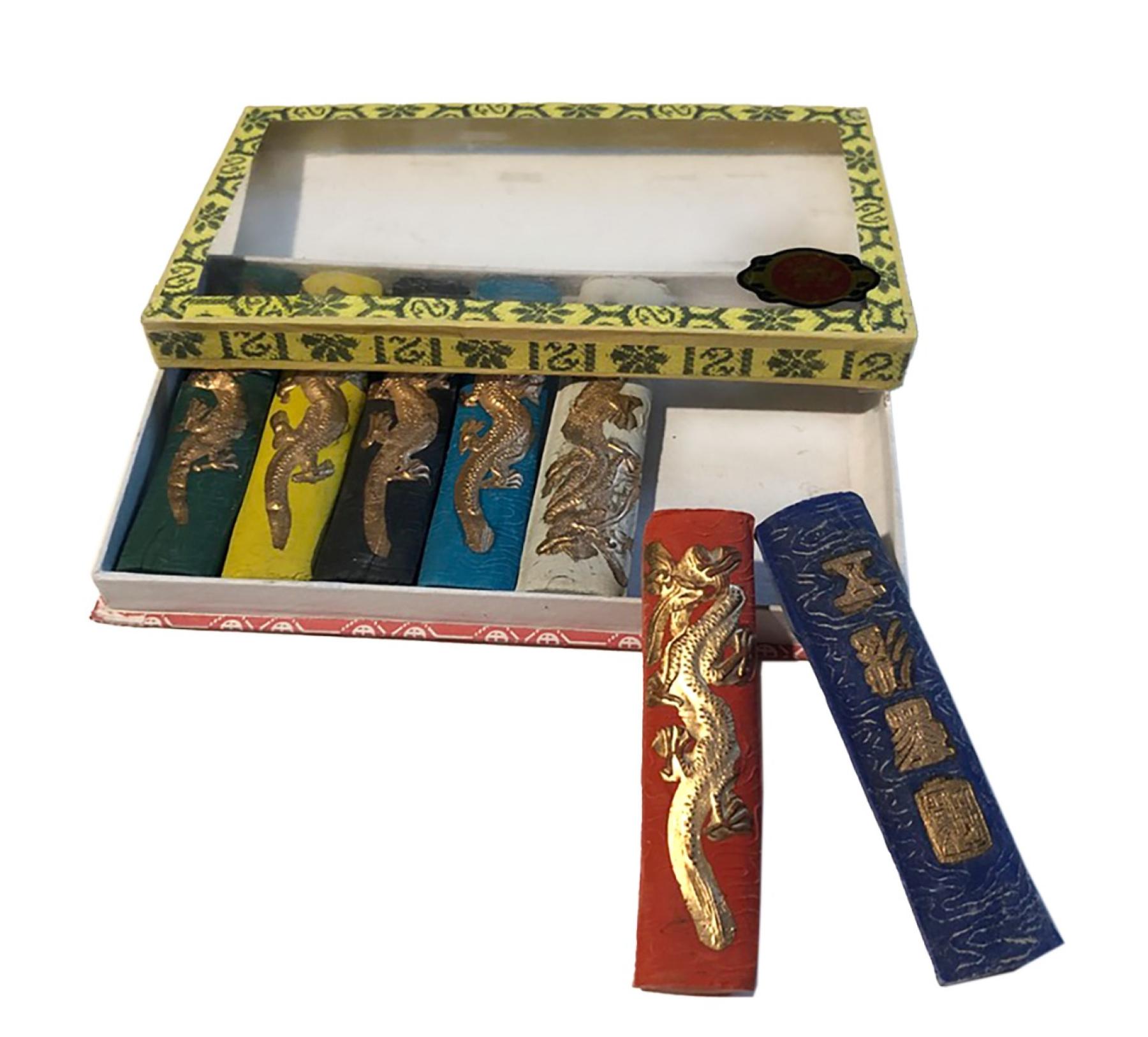 7 farbige Tuschesteine