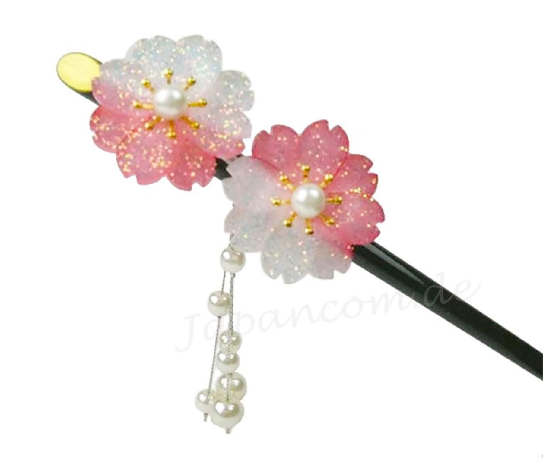 Haarnadel Kanzashi Sakura pink