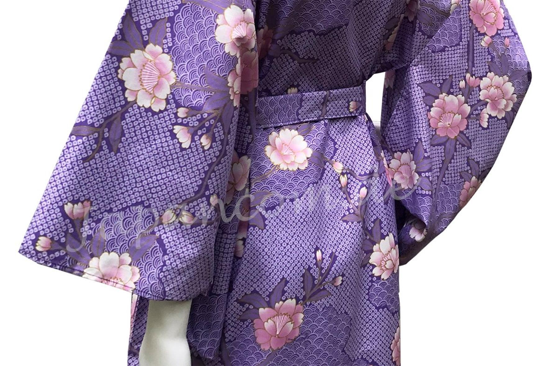 Kimono Yukata Sakura Seikaiha lavendel