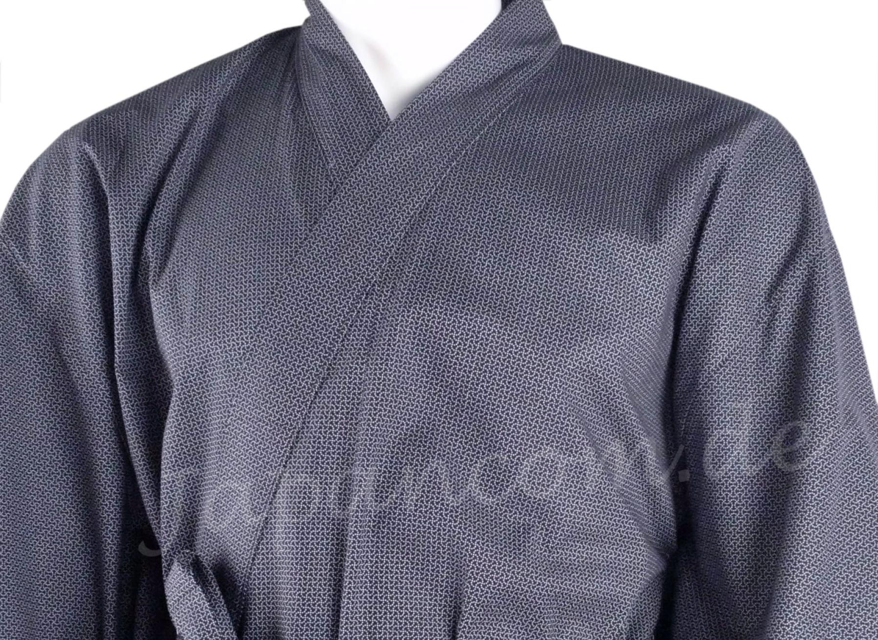 Herren Damen Yukata Fundo L blauschwarz