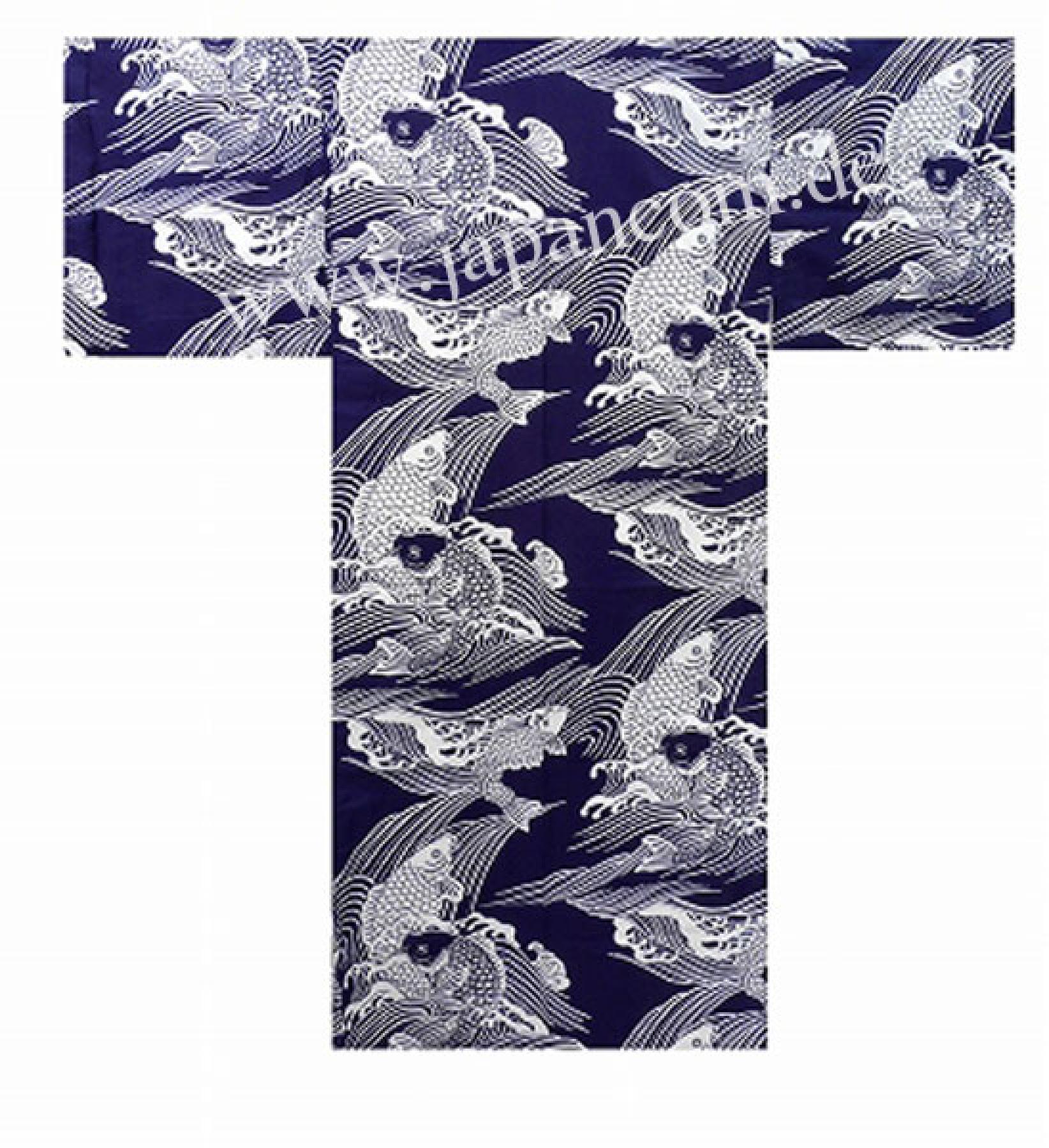 Yukata Koi Karpfen dunkelblau