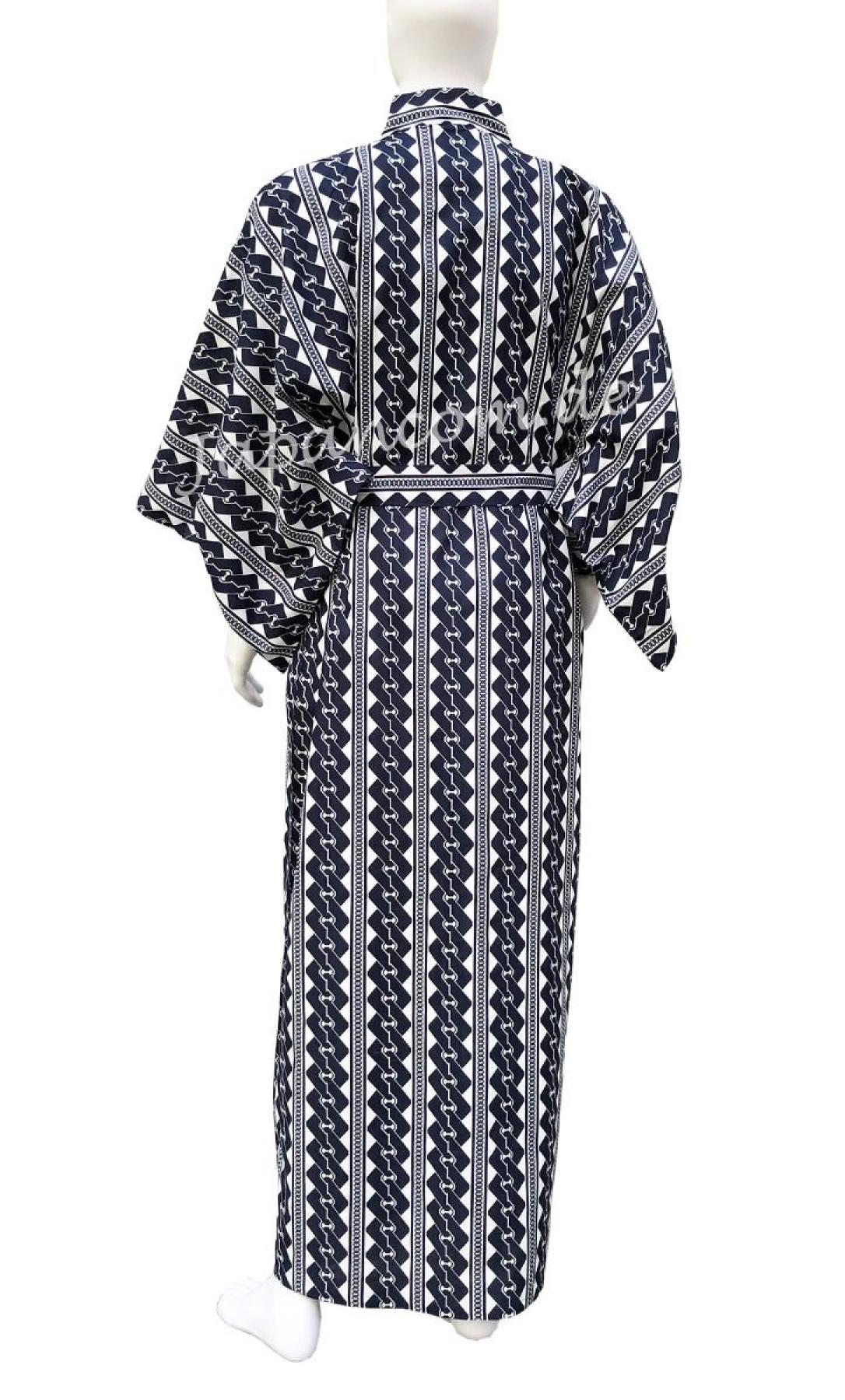 Yukata Kette, blau-weiss