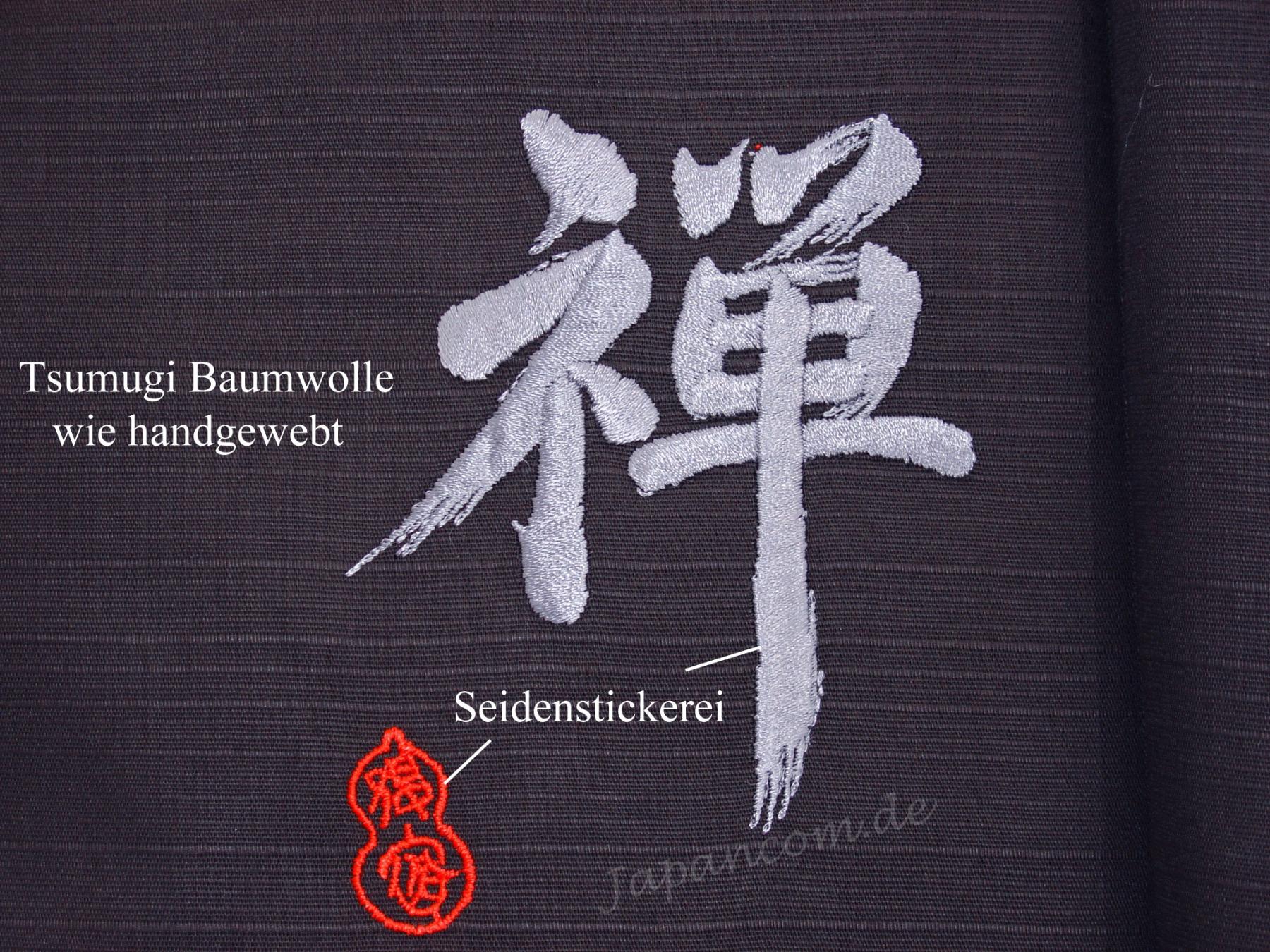 Herren Kimono ZEN  schwarz 150 cm lang