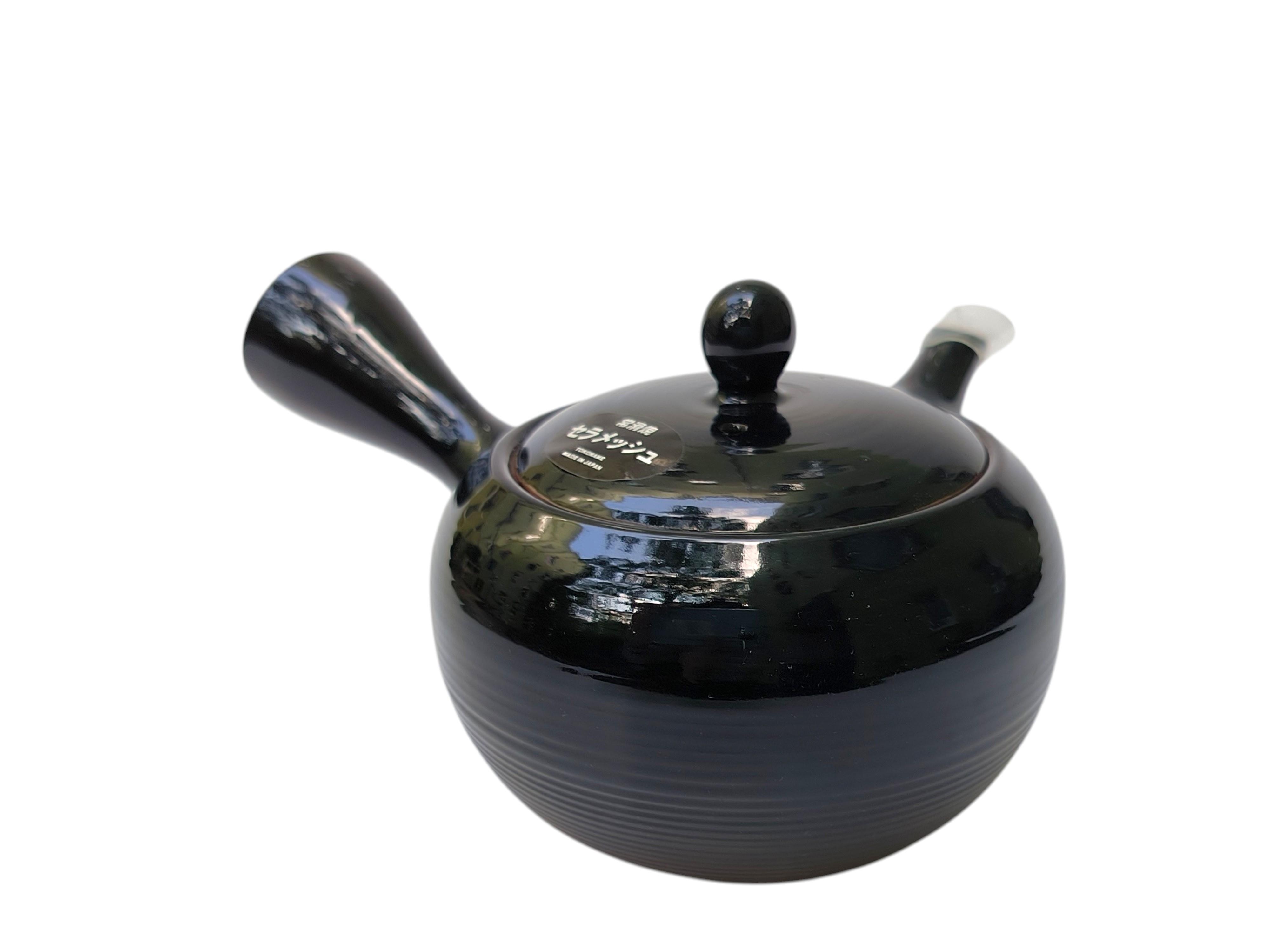 Tokoname Kyusu aus rotem Ton mit schwarzer Glasur