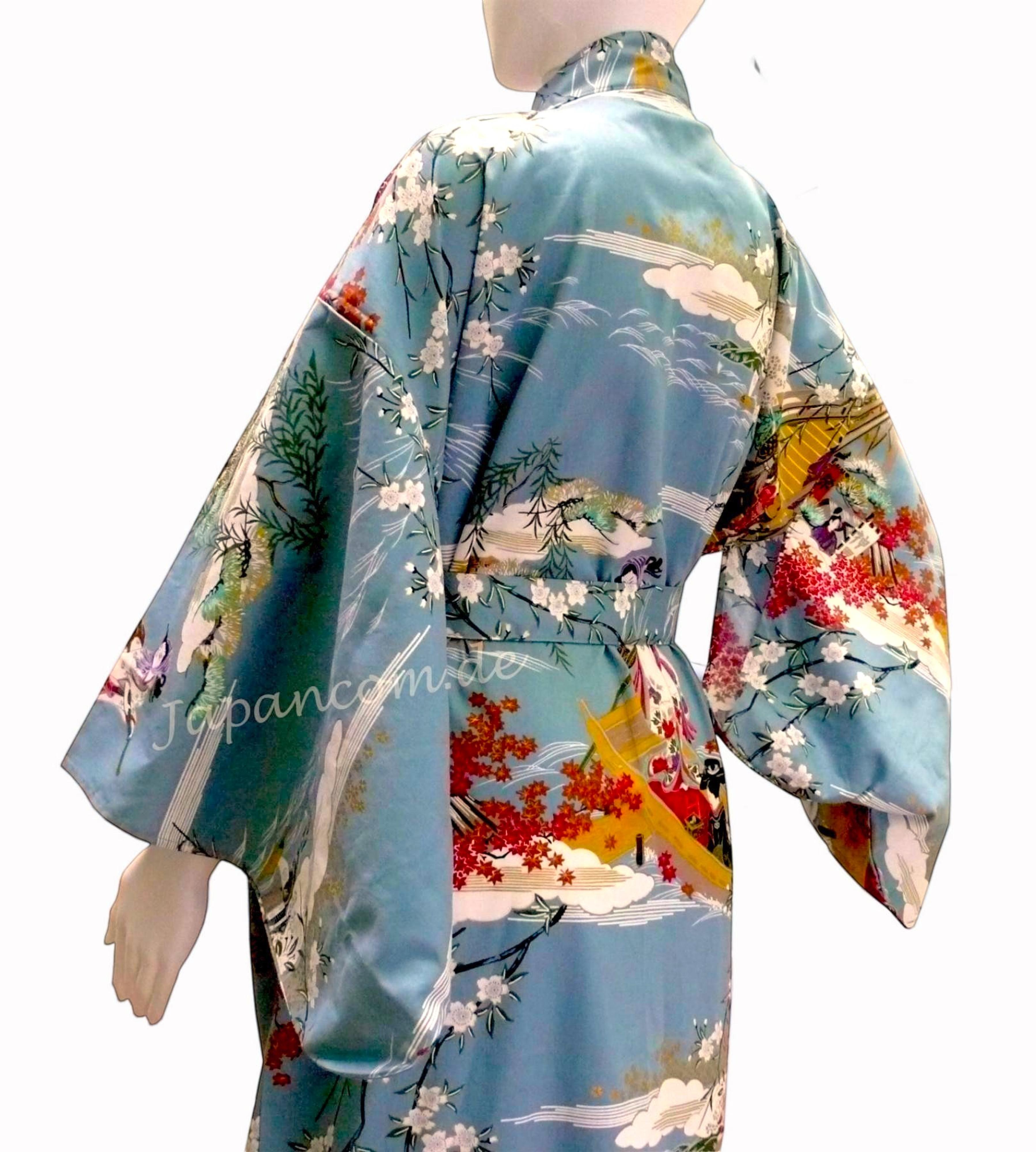Damen Kimono Ukiyoe türkis