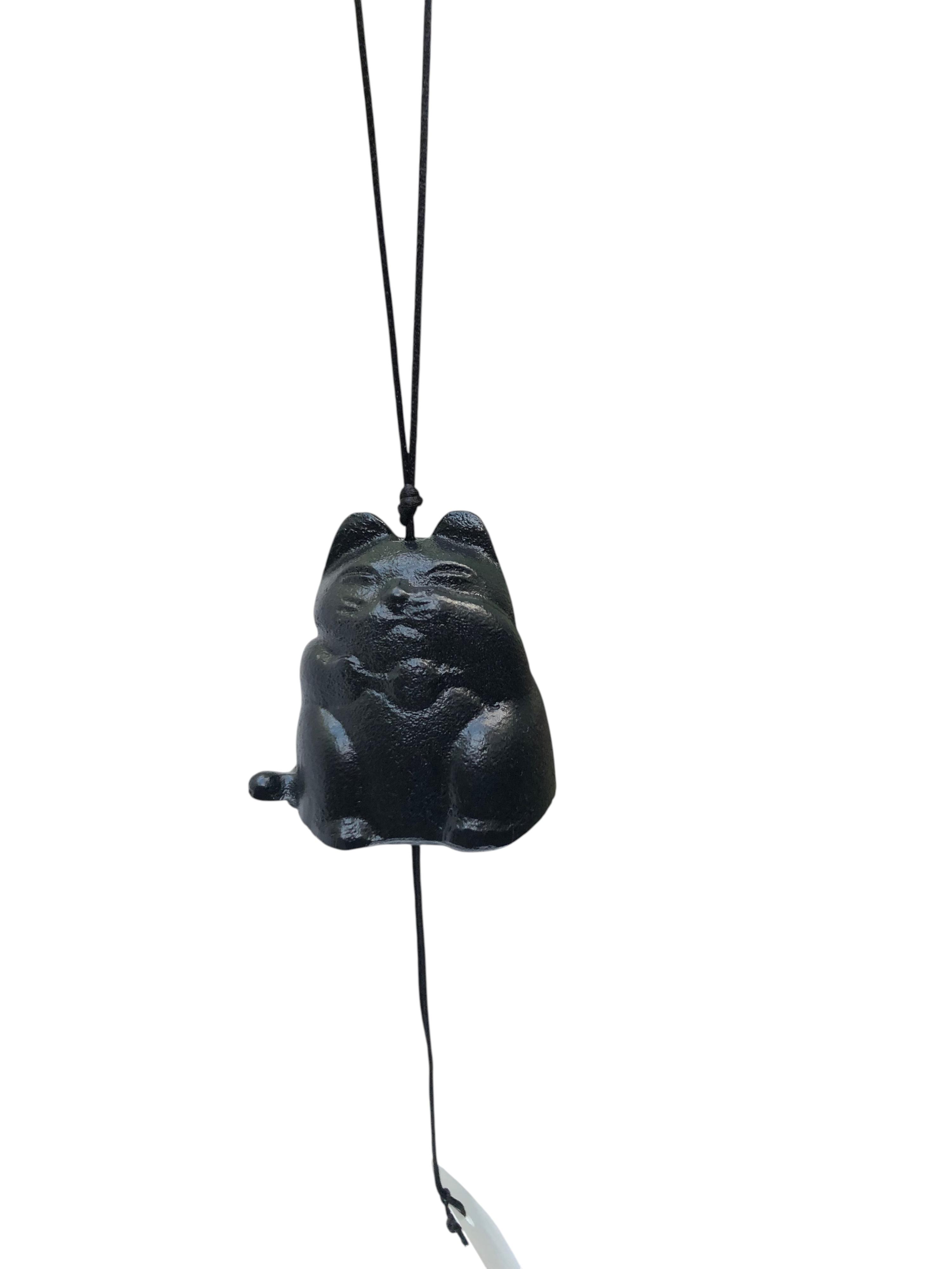 Windspiel aus Gusseisen Katze schwarz