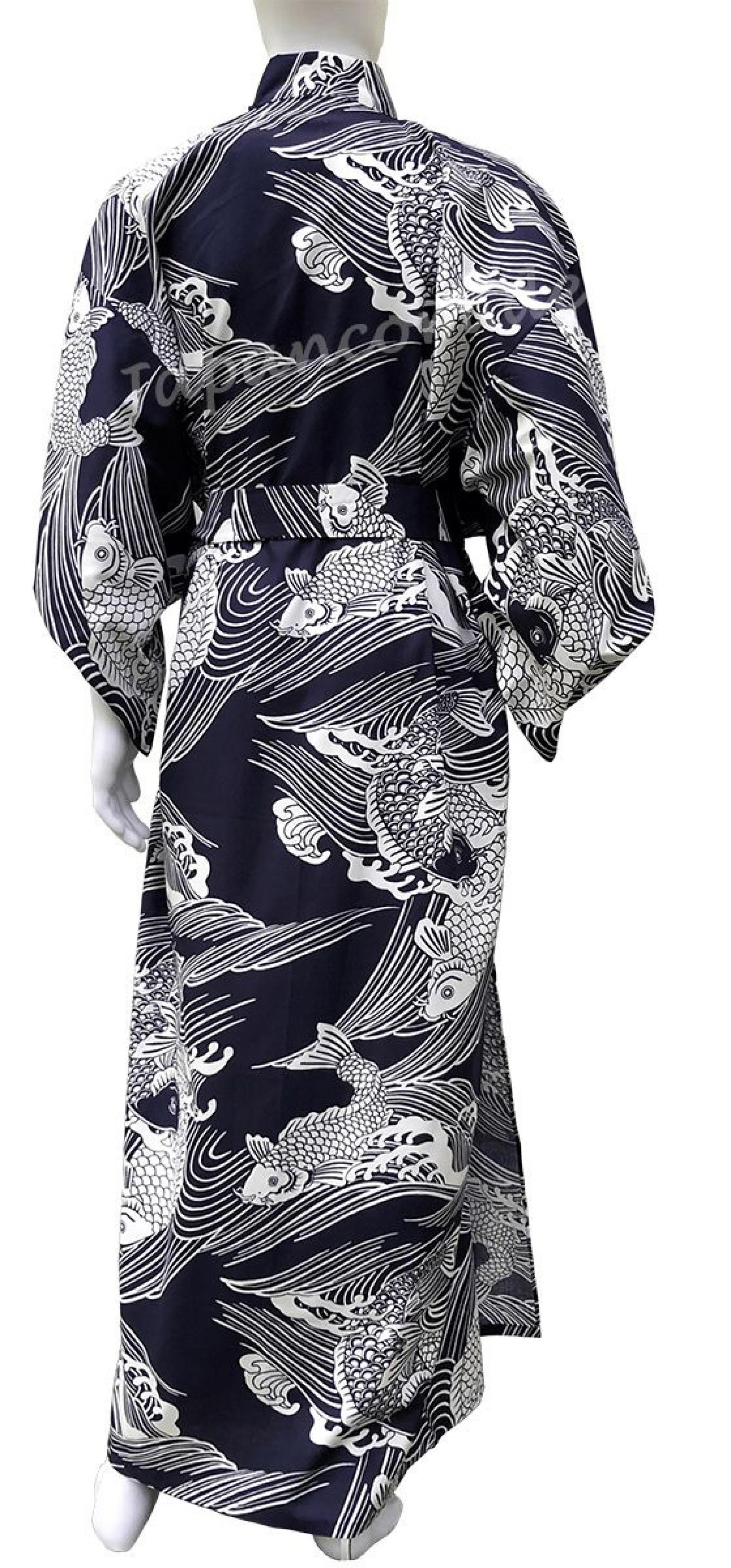 Yukata Koi Karpfen dunkelblau