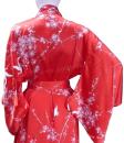 Damen Kimono Morgenmantel Cherry Blossom Seide rot