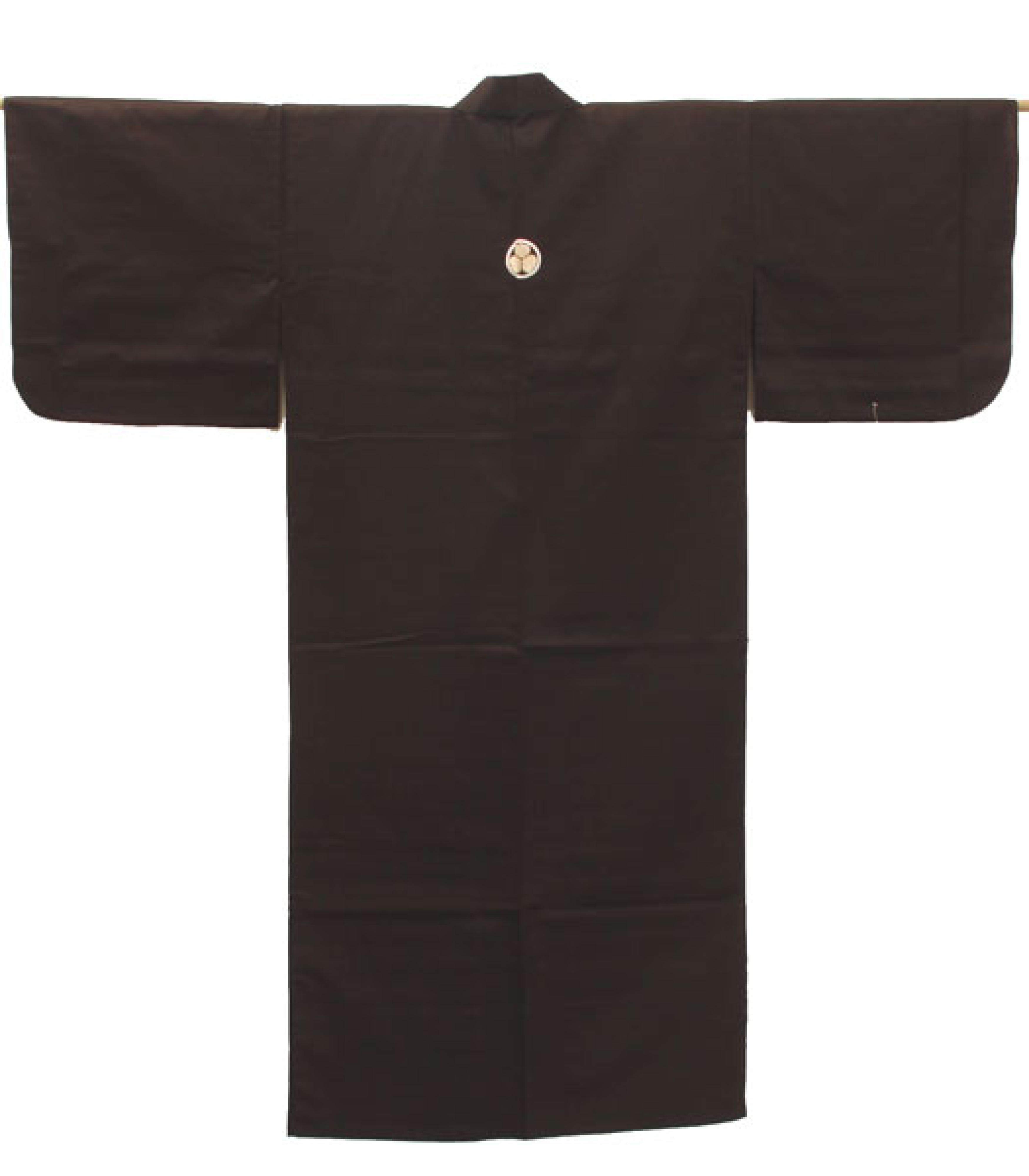 Damen Kimono Mon schwarz 140 cm lang