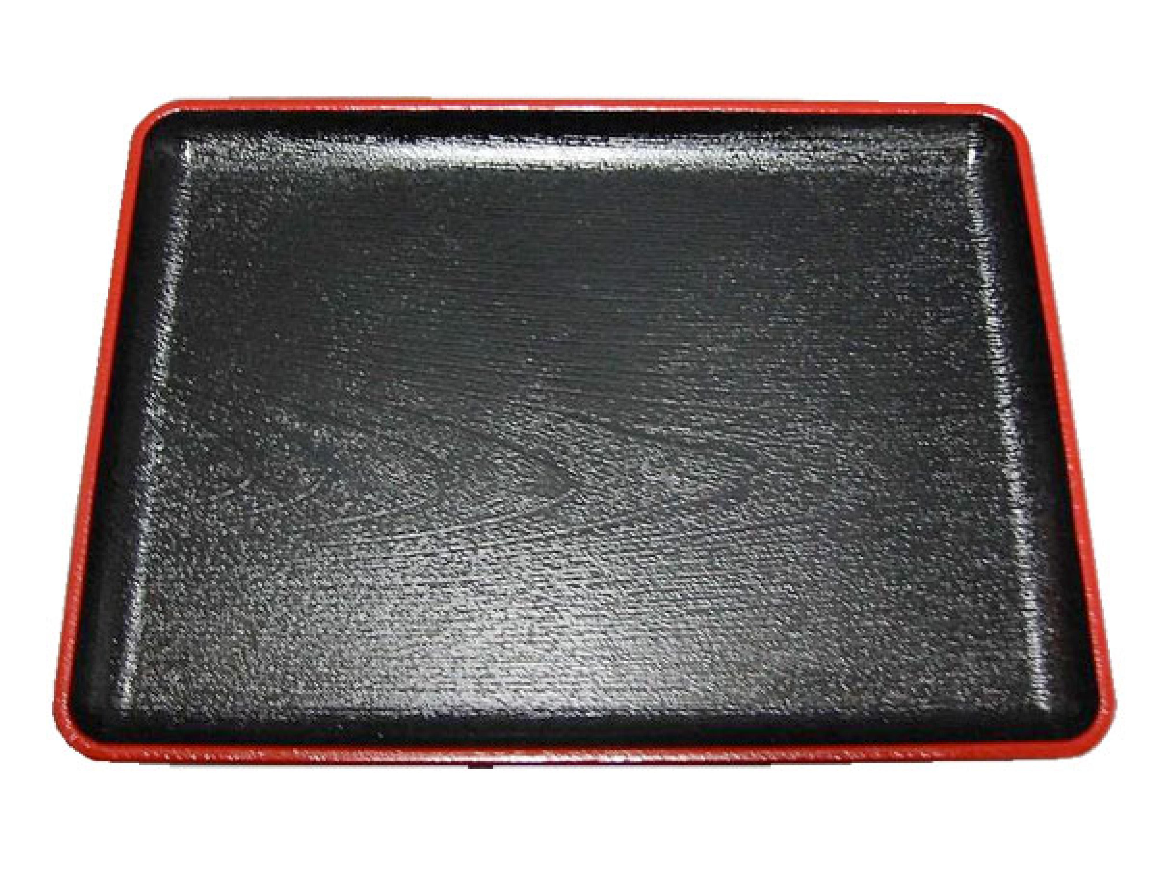 Lacktablett schwarz mit Rotrand 28x38,5cm